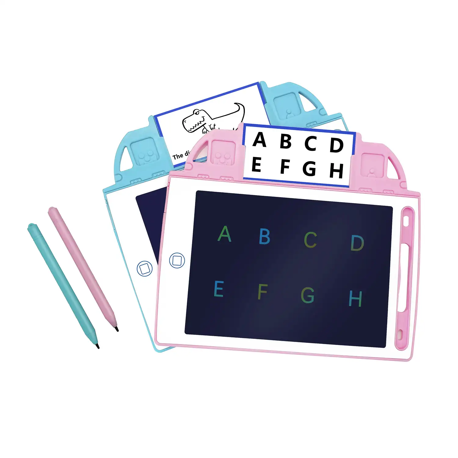 Tableta de dibujo y escritura LCD de 8,4 pulgadas, fondo multicolor. Portátil, con bloqueo de borrado. Incluye tarjetas de aprendizaje para escribir y dibujar.