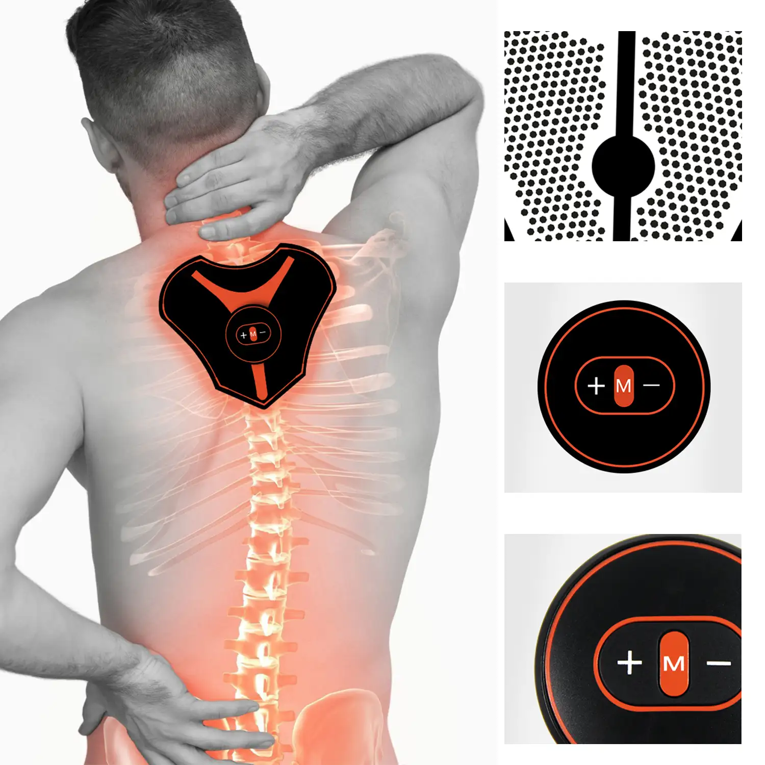 Estimulador electrónico cervical EMS NG01. Ayuda a aliviar el dolor muscular y la fatiga. Alimentación con pila.