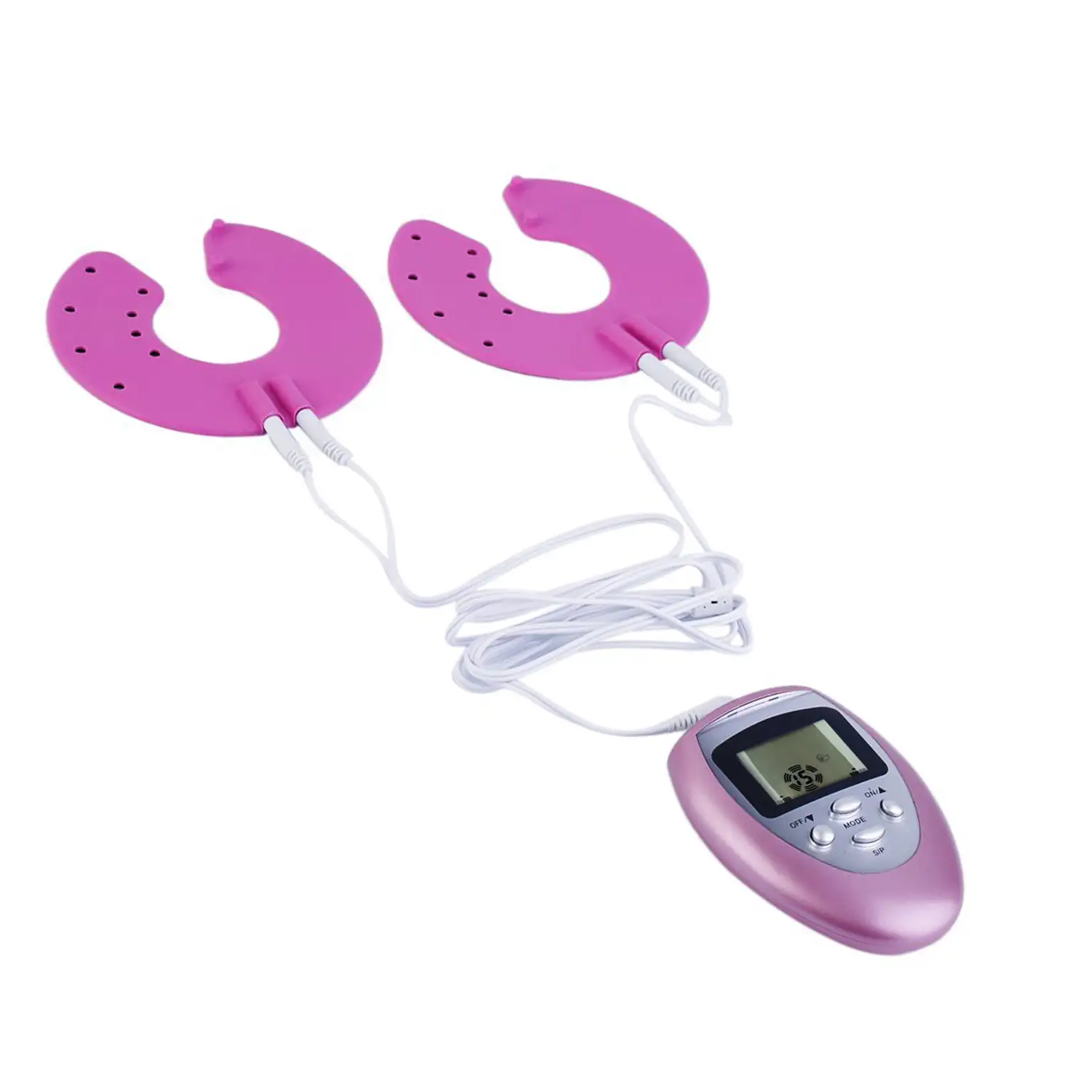 Estimulador muscular EMS para reafirmar los senos. Masajeador de pecho, fisioterapia.