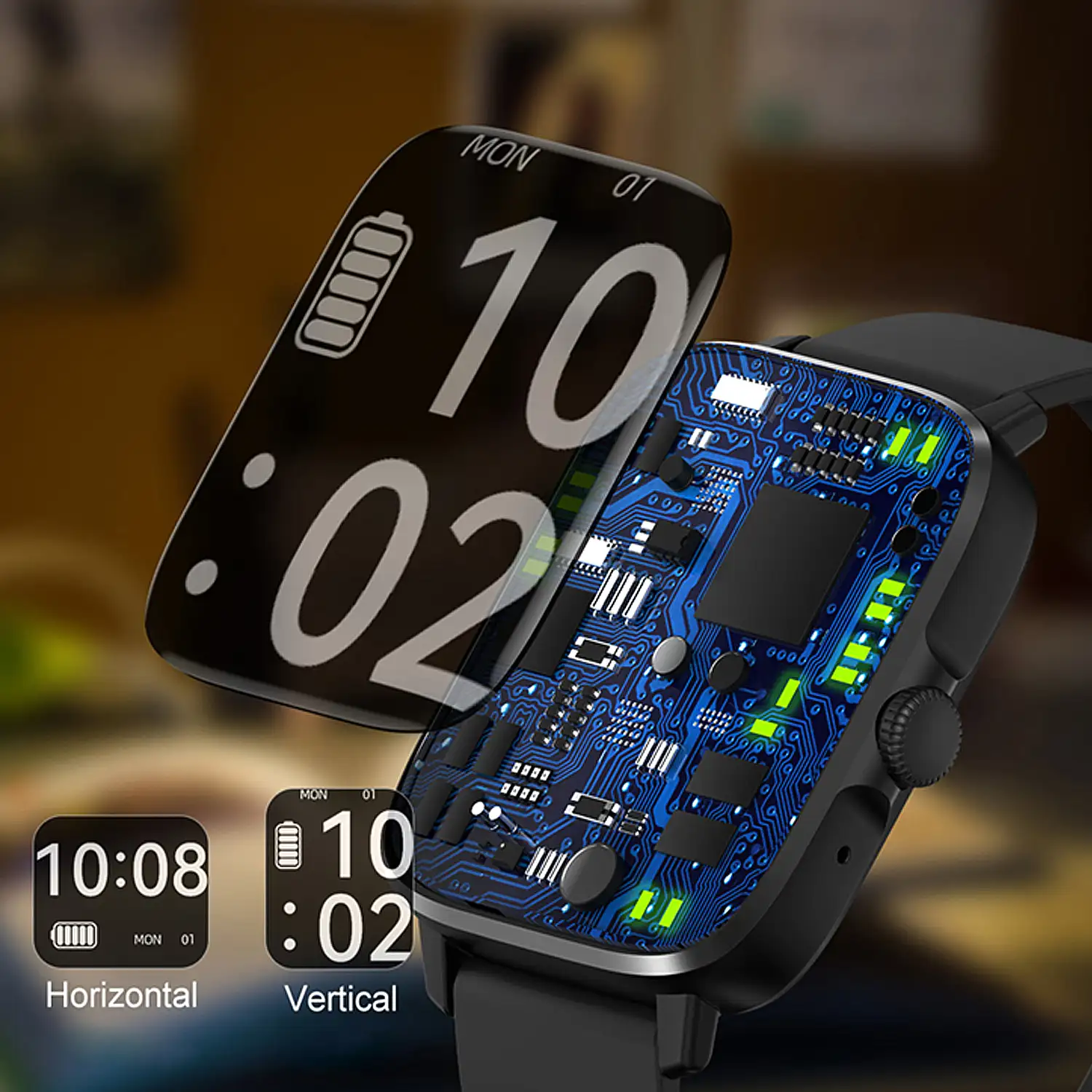 Smartwatch DT102, pantalla de alta resolución. Monitor cardiaco, ECG, modo multideporte. Notificaciones de APPs.