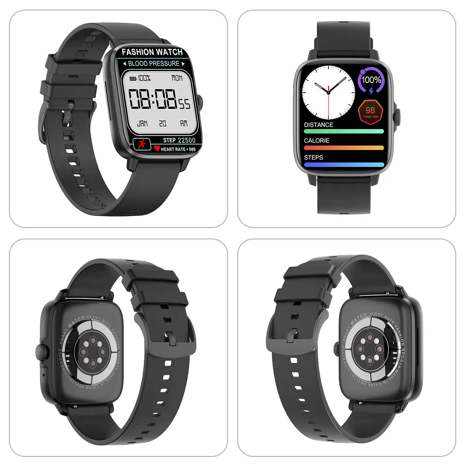 Smartwatch DT102, pantalla de alta resolución. Monitor cardiaco, ECG, modo multideporte. Notificaciones de APPs.