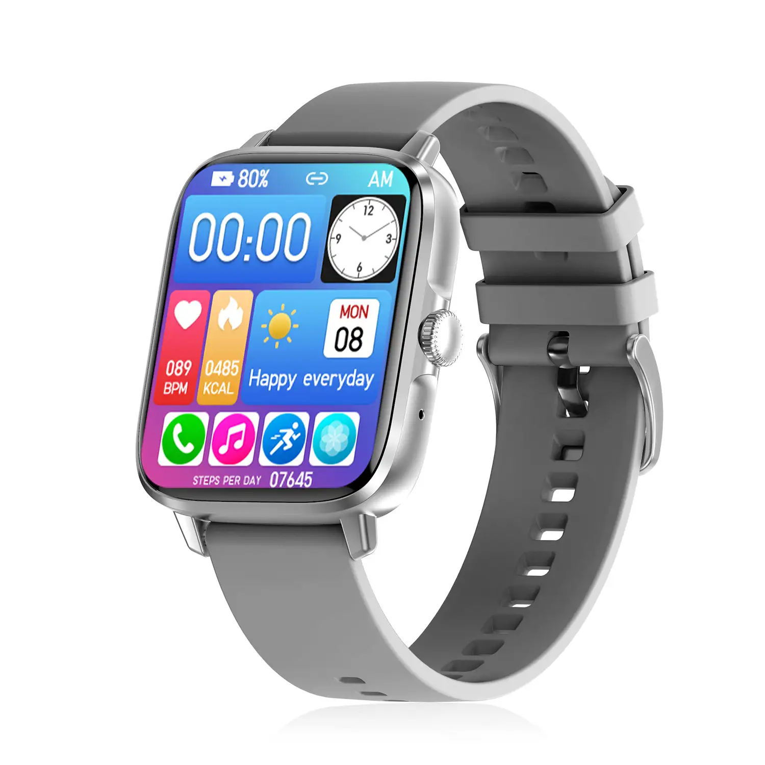 Smartwatch DT102, pantalla de alta resolución. Monitor cardiaco, ECG, modo multideporte. Notificaciones de APPs.