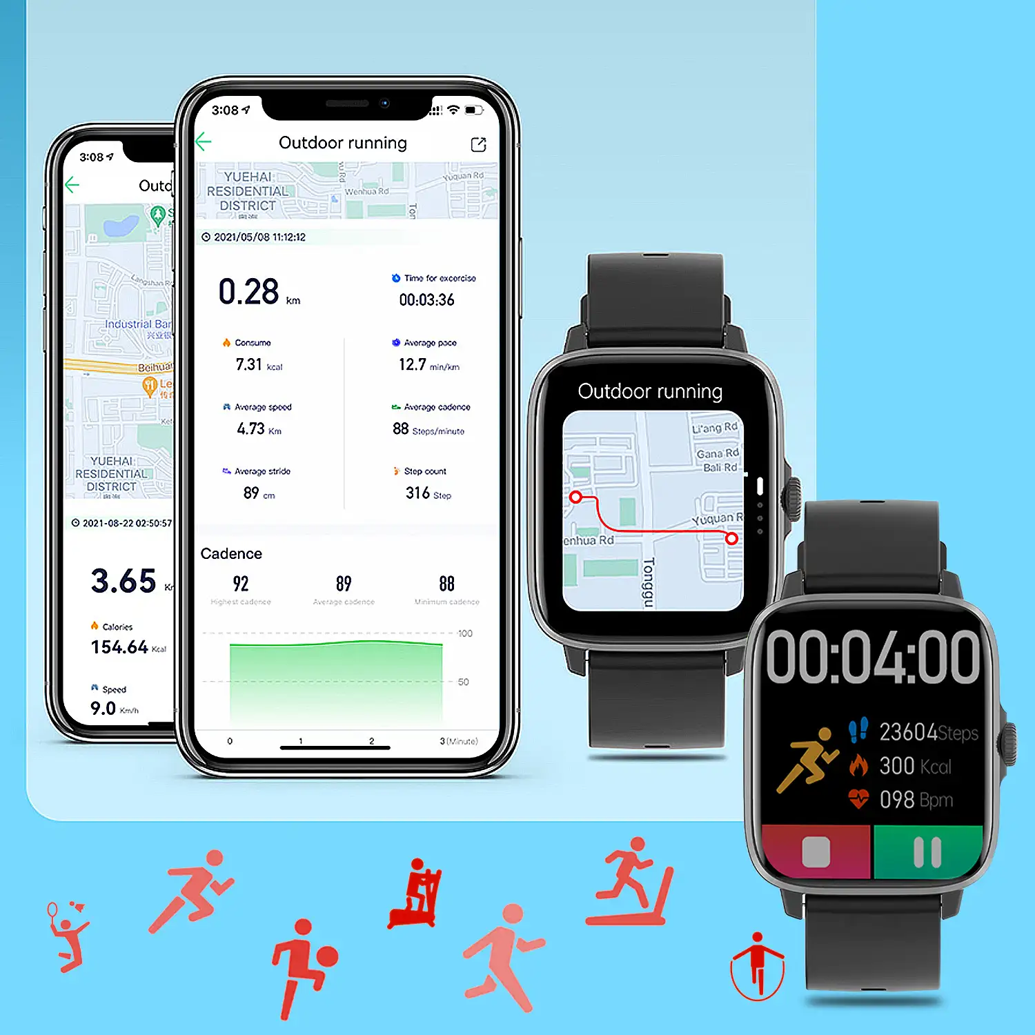Smartwatch DT102 con pulsera de acero. Pantalla de alta resolución. Monitor cardiaco, ECG, modo multideporte. Notificaciones de APPs.