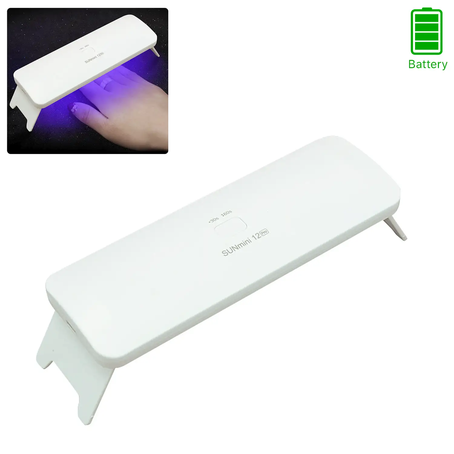Lámpara de secado de uñas UV ultravioleta con batería incorporada. Para esmaltes especiales tipo semipermantente, acrílico, etc.