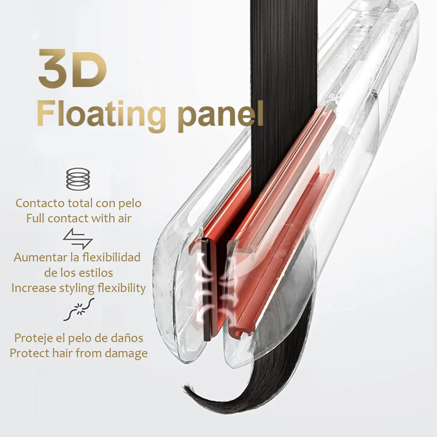 Planchas de sales pelo 230 grados