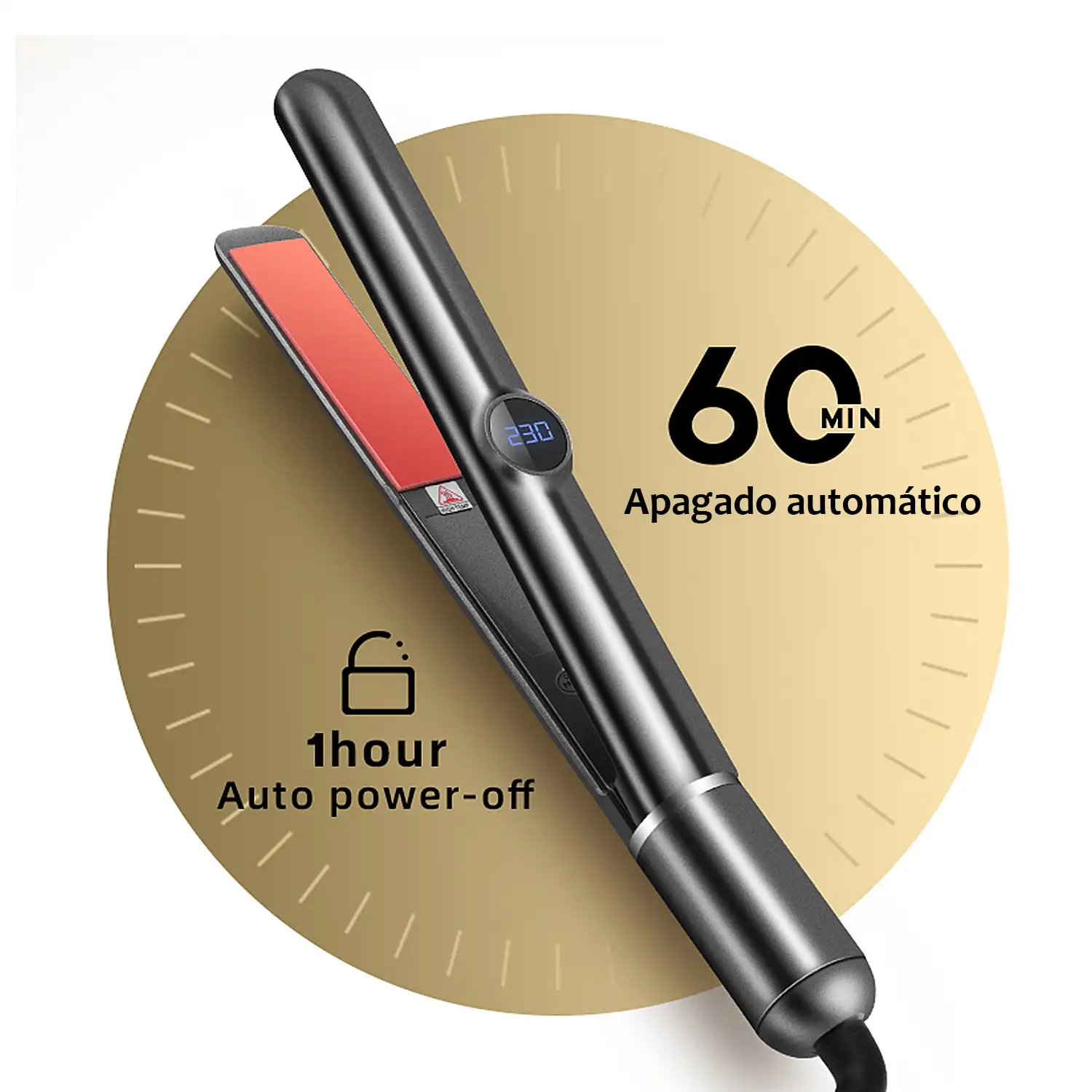 Planchas de pelo alisadoras V9. Temperaturas de 130 hasta 230