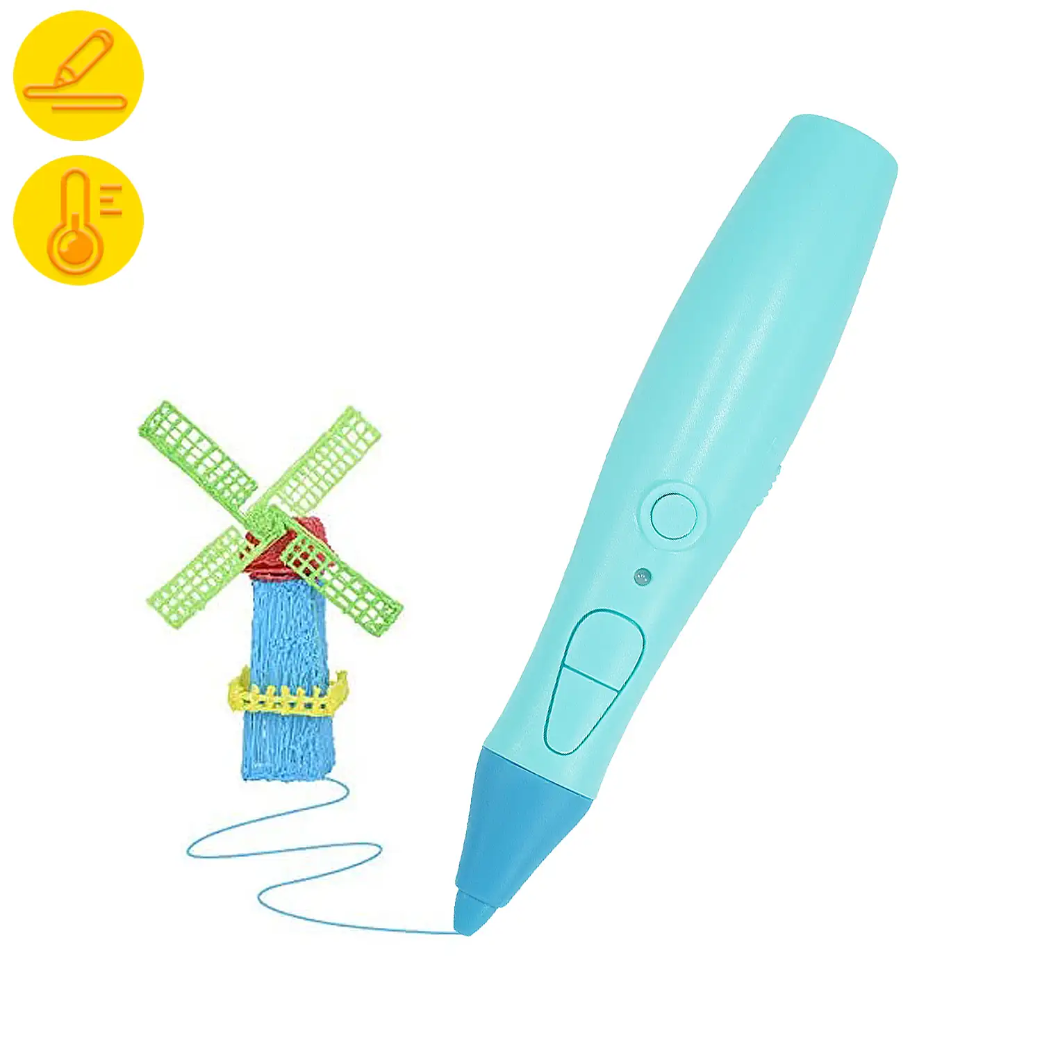 Printer Pen 3D de baja temperatura. Incluye 5 rollos de filamento PCL de 2 metros. Batería recargable.