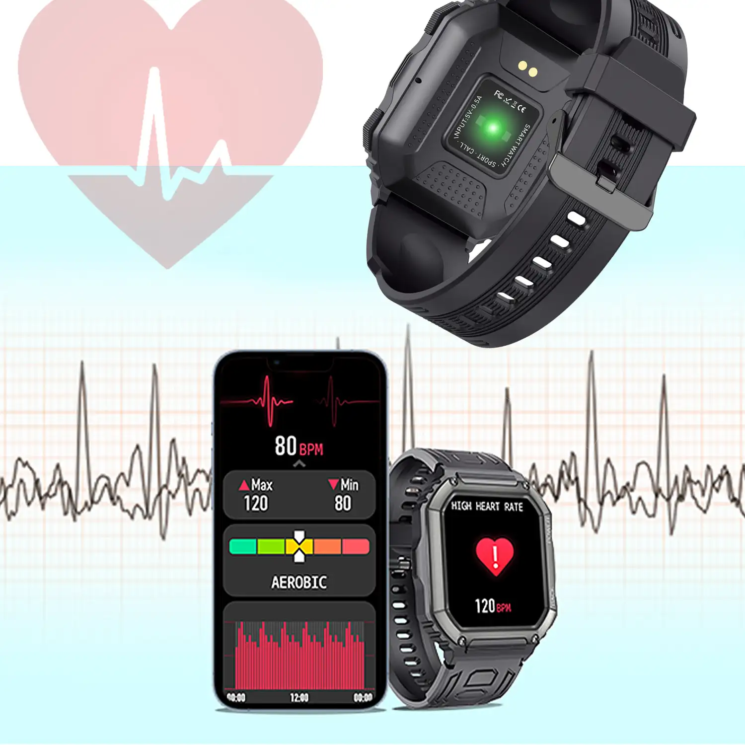 Smartwatch K6 multifunción. 16 modos deportivos. Monitor de tensión y O2 en sangre.