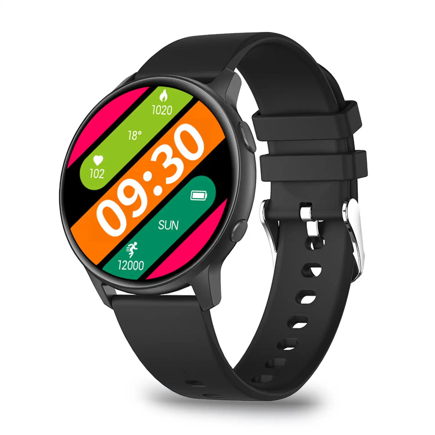 Smartwatch MX1. Con notificaciones, monitor cardiaco, de tensión y O2 en sangre, modos deportivos. Sumergible.