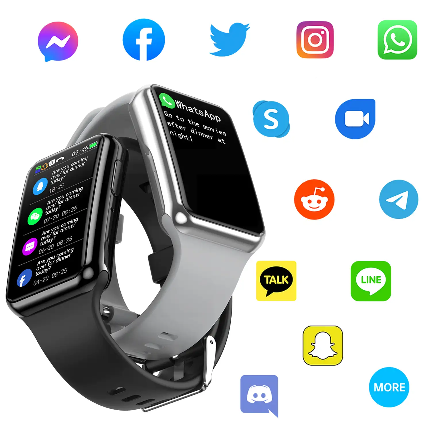 Smartwatch C6 con monitor cardiaco, de tensión y oxígeno en sangre. Notificaciones de aplicaciones.