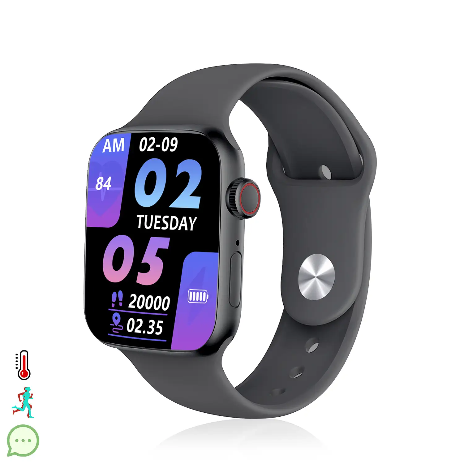 Smartwatch S8 Pro con termómetro corporal. Monitor cardiaco, de tensión y oxígeno en sangre. Modos deportivos.