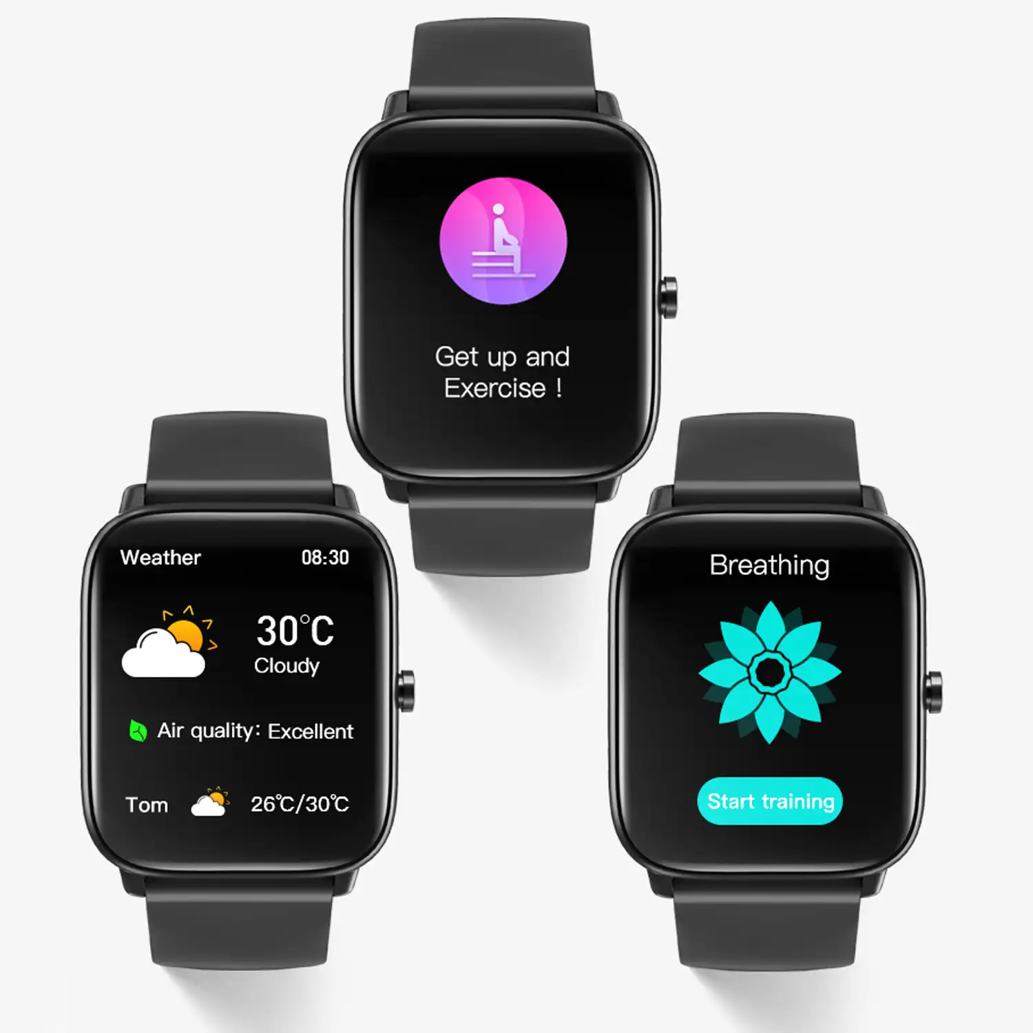 Smartwatch T58 con term metro corporal. Monitor cardiaco de
