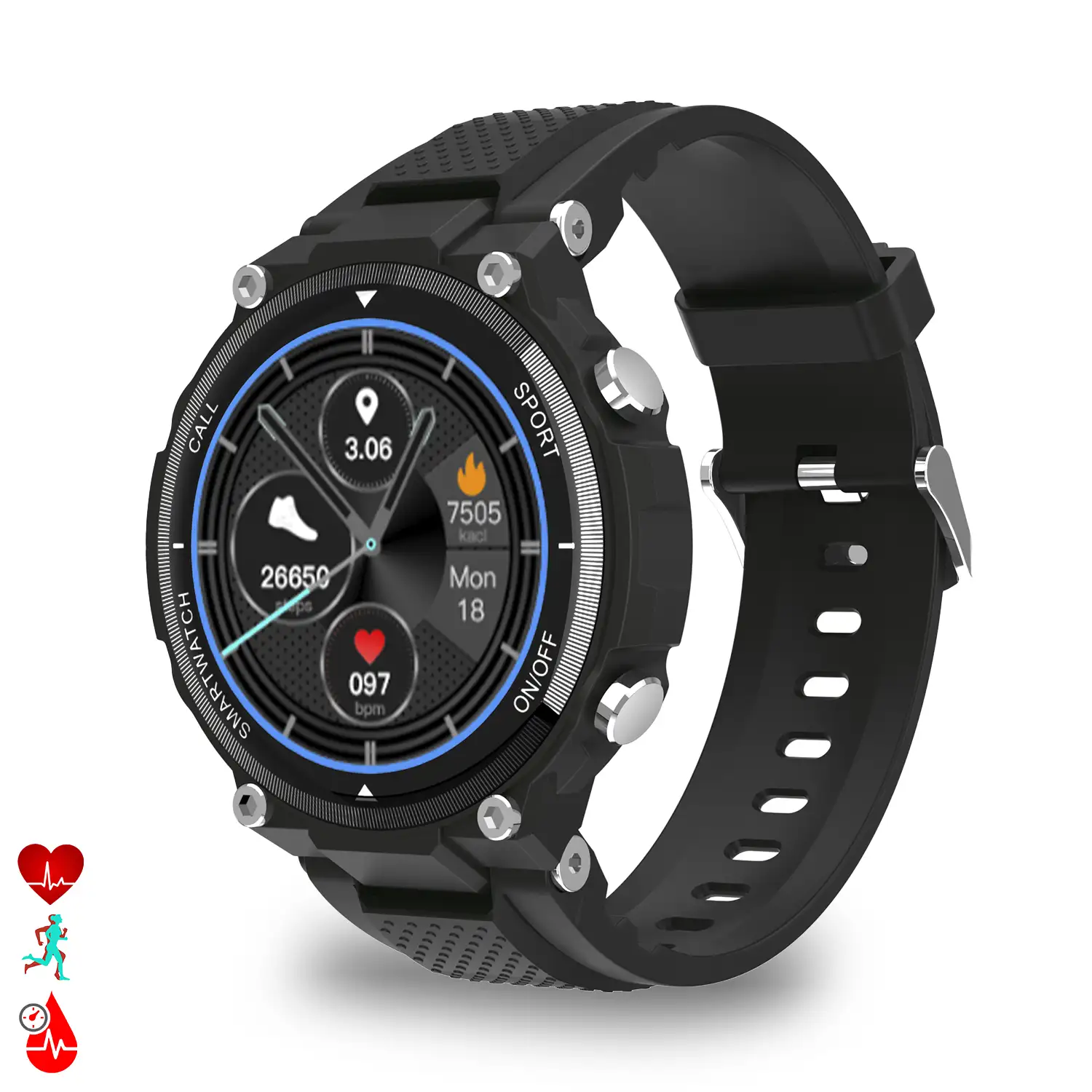 Smartwatch Q70 Pro con oximetro monitor de tension y de O2 en sangre. Modos deportivos de