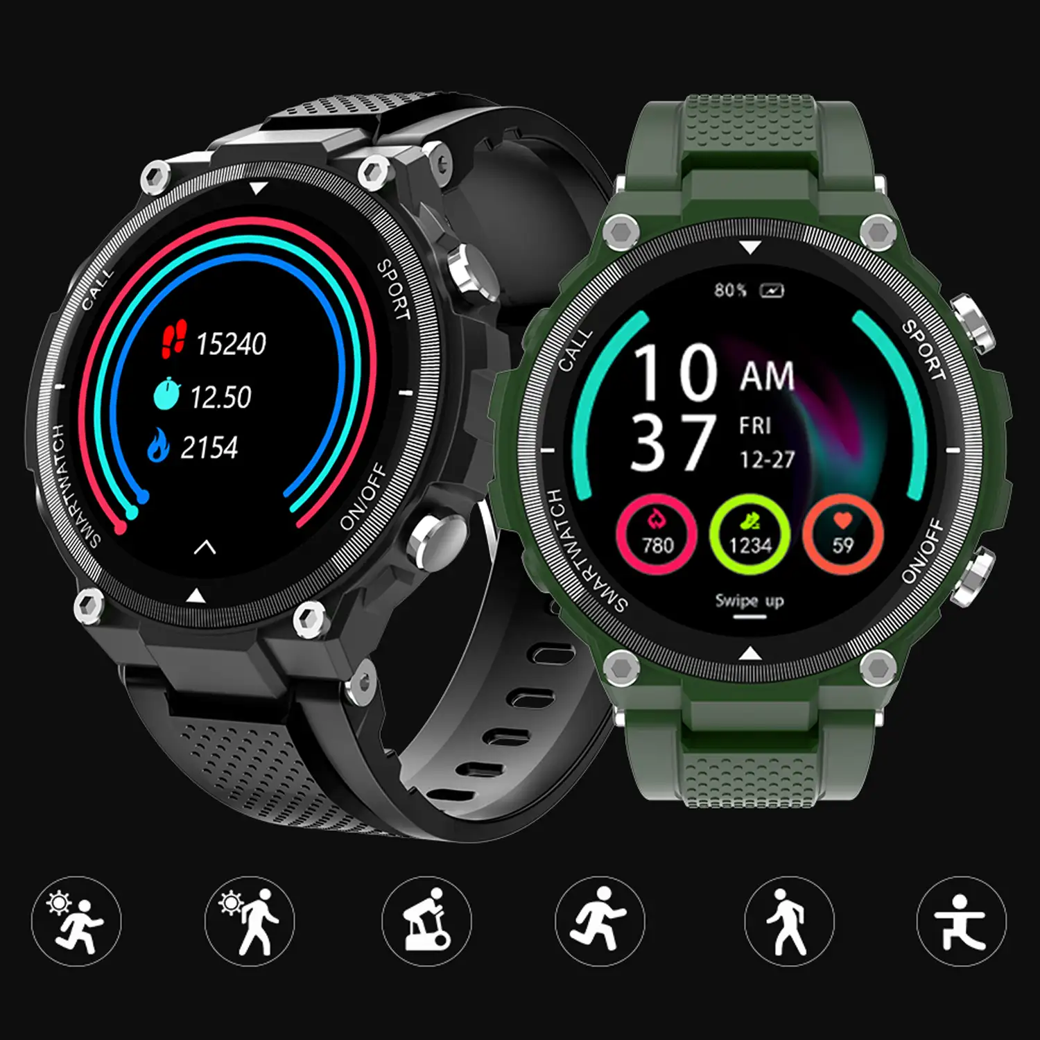 Smartwatch Q70 Pro con oxímetro, monitor de tensión y de O2 en sangre. Modos deportivos de interior y exterior.