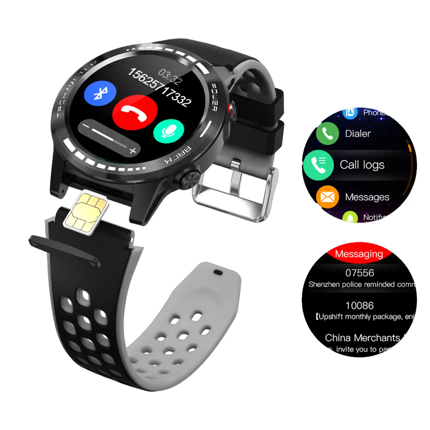 Smartwatch M7S con GPS brujula barometro y altimetro. Slot para tarjeta SIM. Funciones deportivas y de