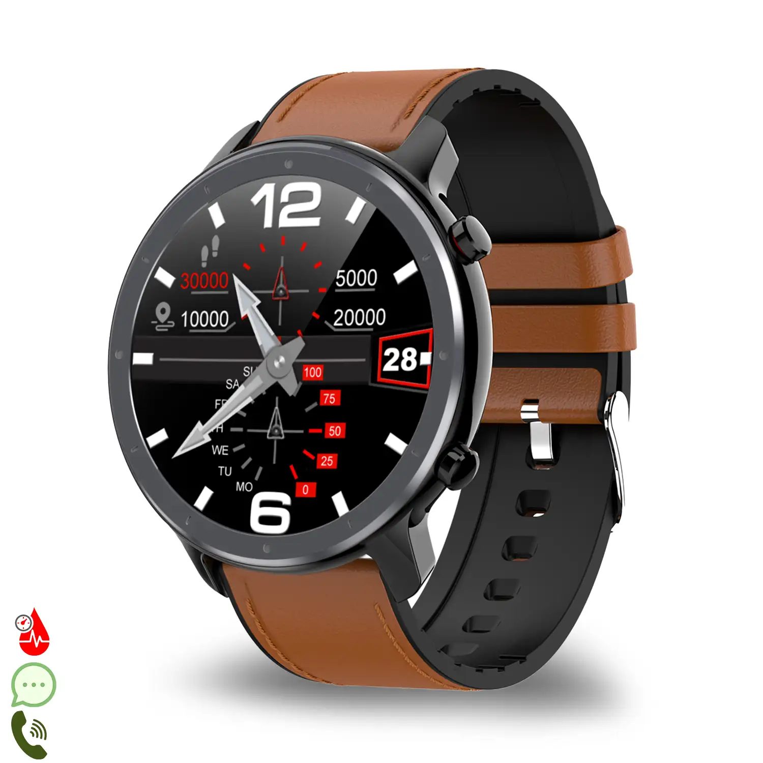 Smartwatch L11 con ECG monitor de tension y O2 en sangre. Modos deportivos. Notificaciones de aplicaciones