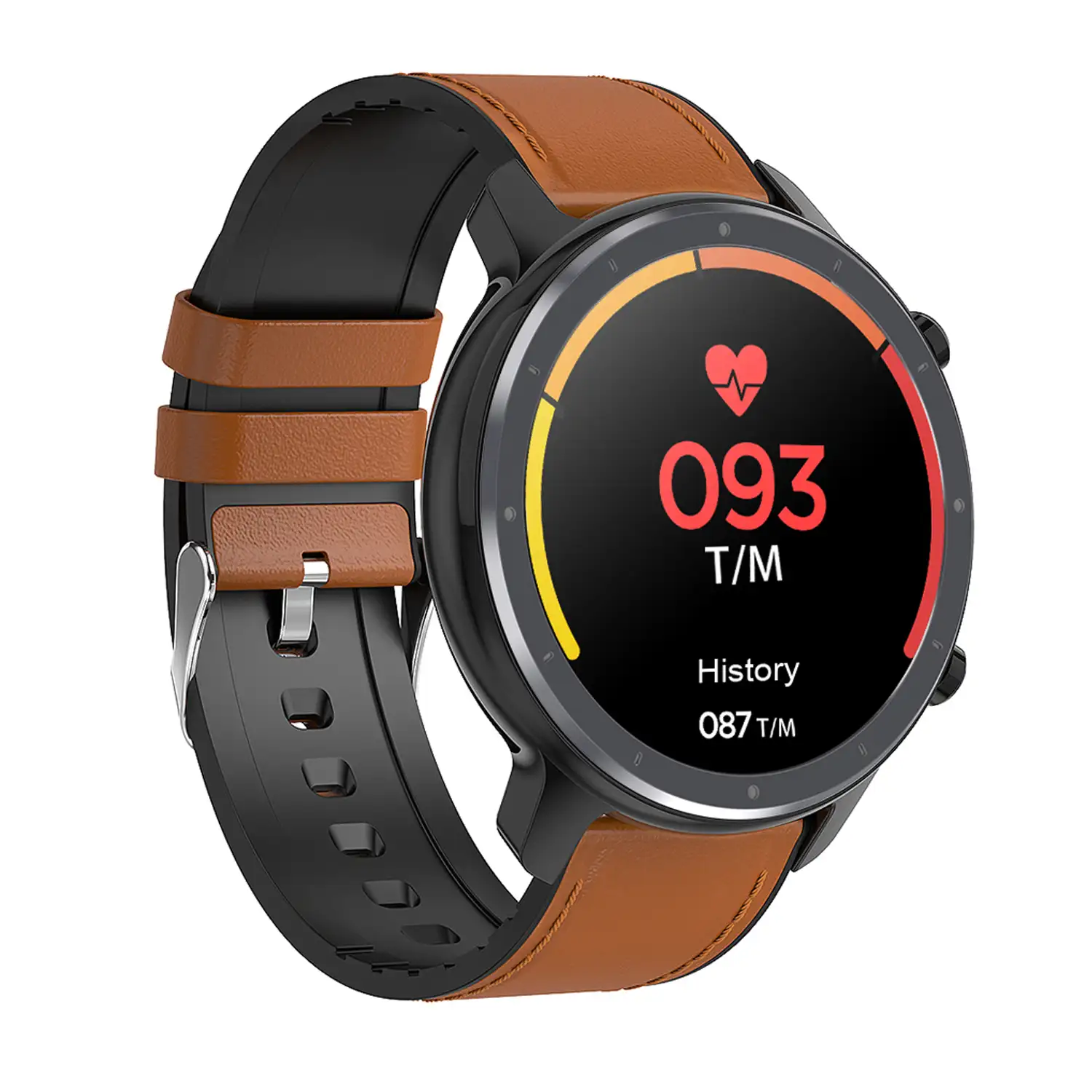 Smartwatch L11 con ECG, monitor de tensión y O2 en sangre. Modos deportivos. Notificaciones de aplicaciones. Correa de cuero.