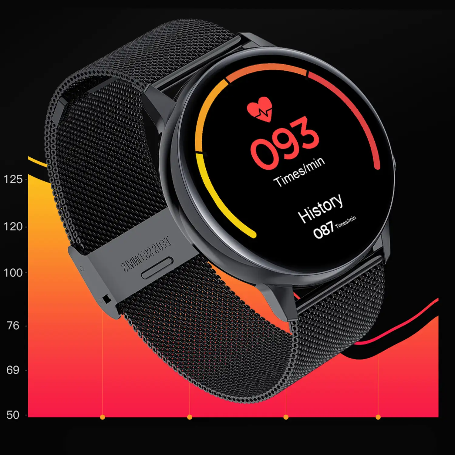 Smartwatch deportivo S30, con notificaciones de aplicaciones. Monitor de tensión y O2 en sangre. Batería de larga duración.