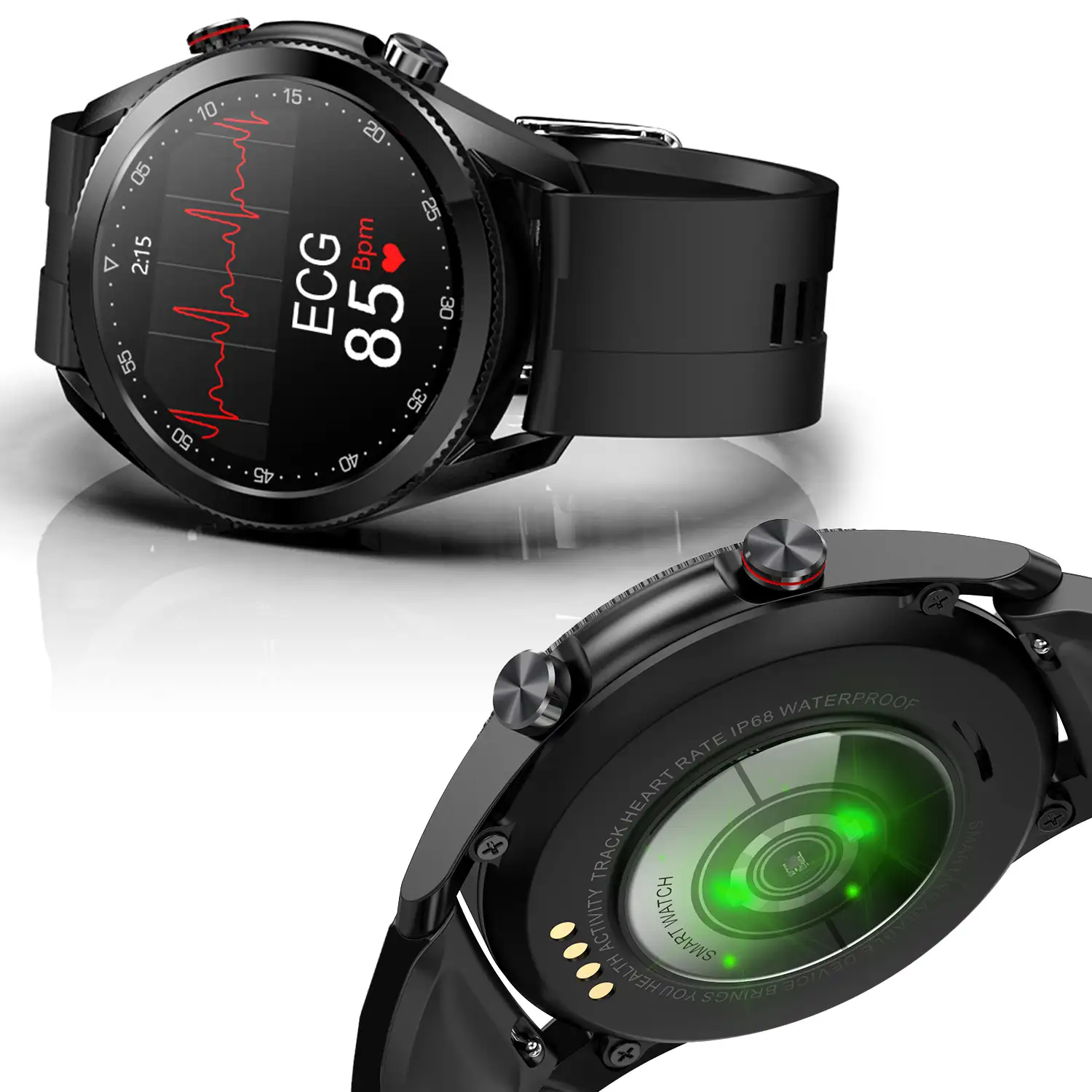 Smartwatch L19 con notificaciones de aplicaciones. Monitor de salud con ECG, monitor de tensión y de oxígeno en sangre.