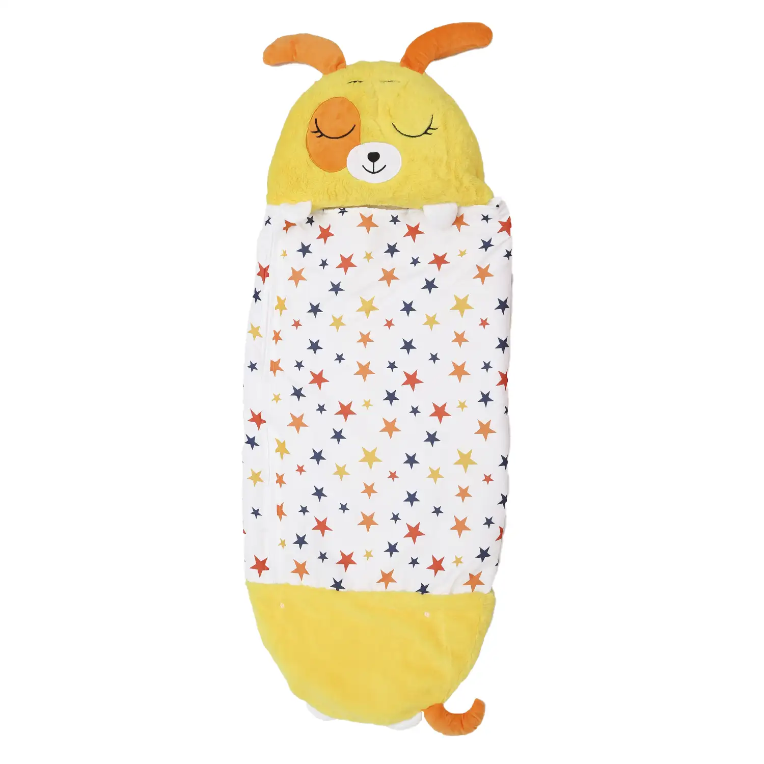 Saco de dormir convertible en almohada, para niños, Perrito. Tacto peluche. Grande /L: 170x70cm.