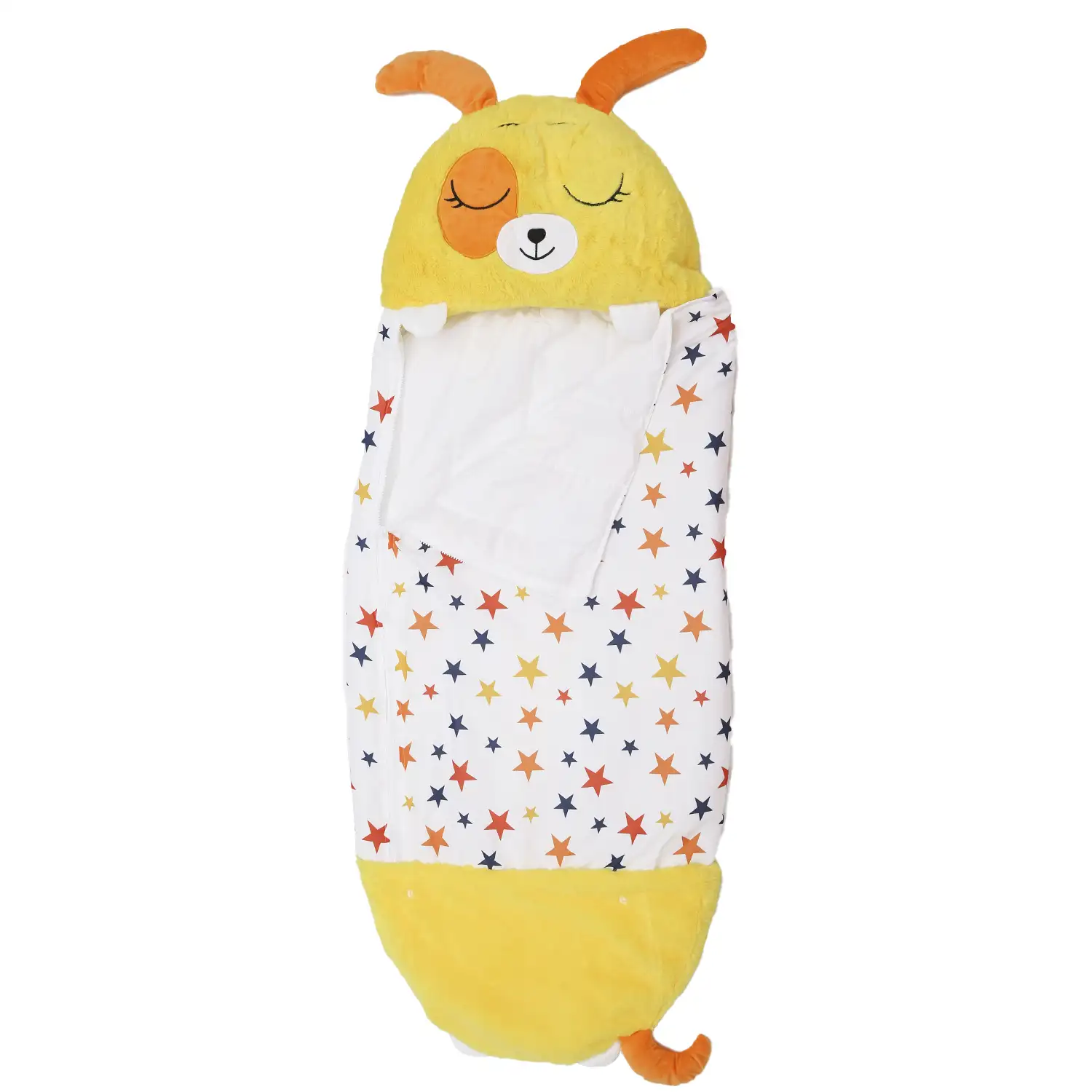 Saco de dormir convertible en almohada, para niños, Perrito. Tacto peluche. Grande /L: 170x70cm.