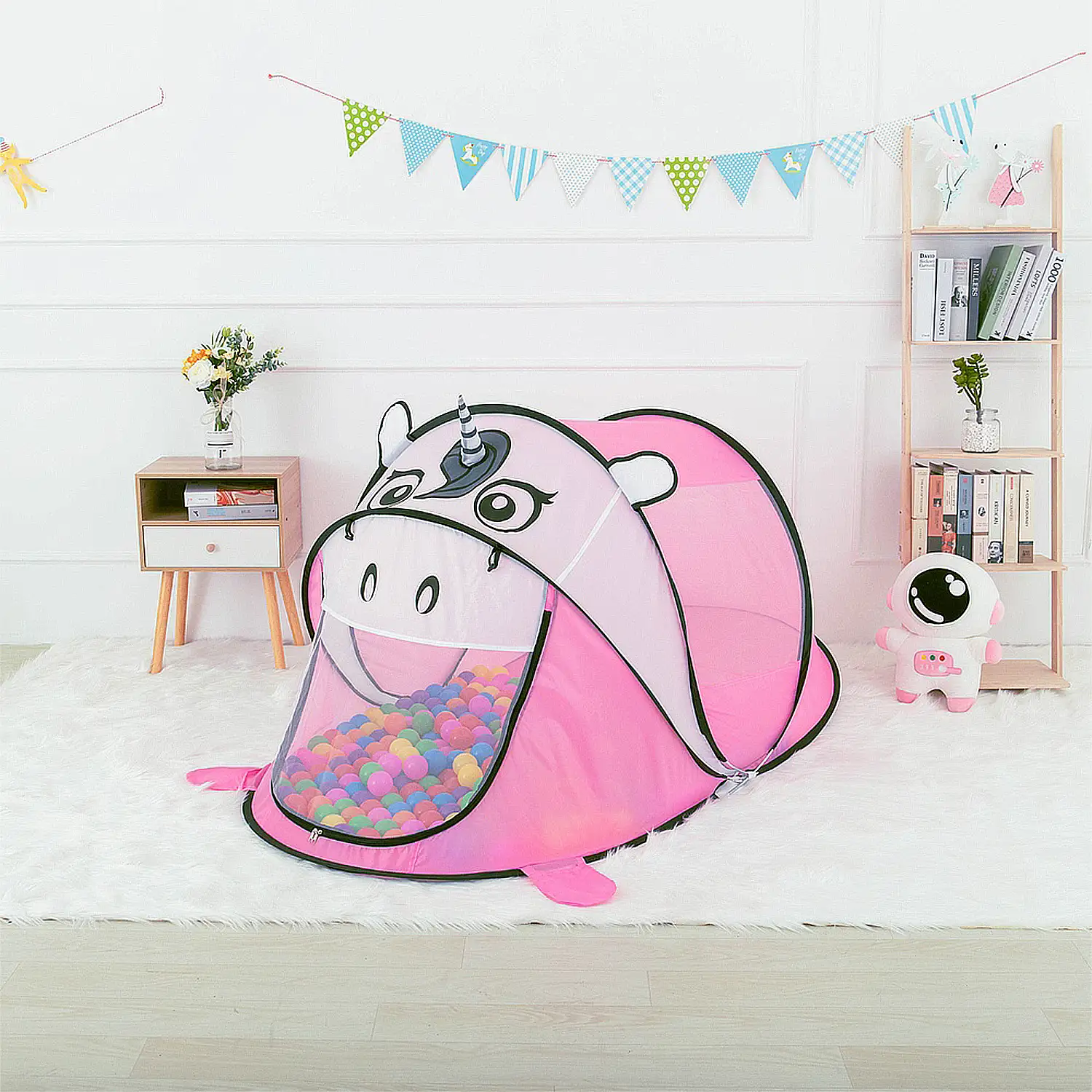 Tienda de campaña infantil Unicornio. 182x96cm. Juego al aire libre, plegable. Pop-up.