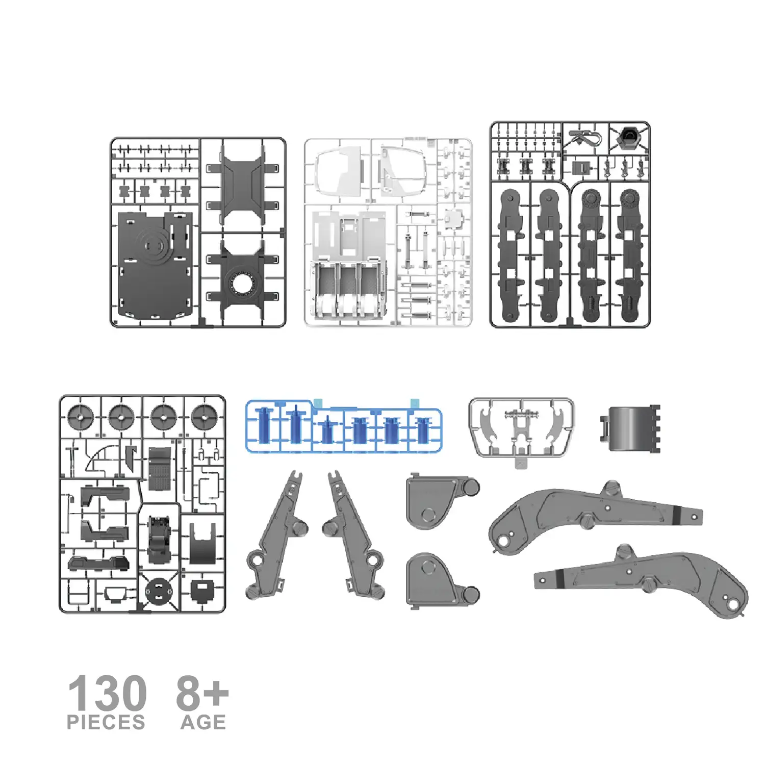 Excavadora hidráulica para construir. 130 piezas.