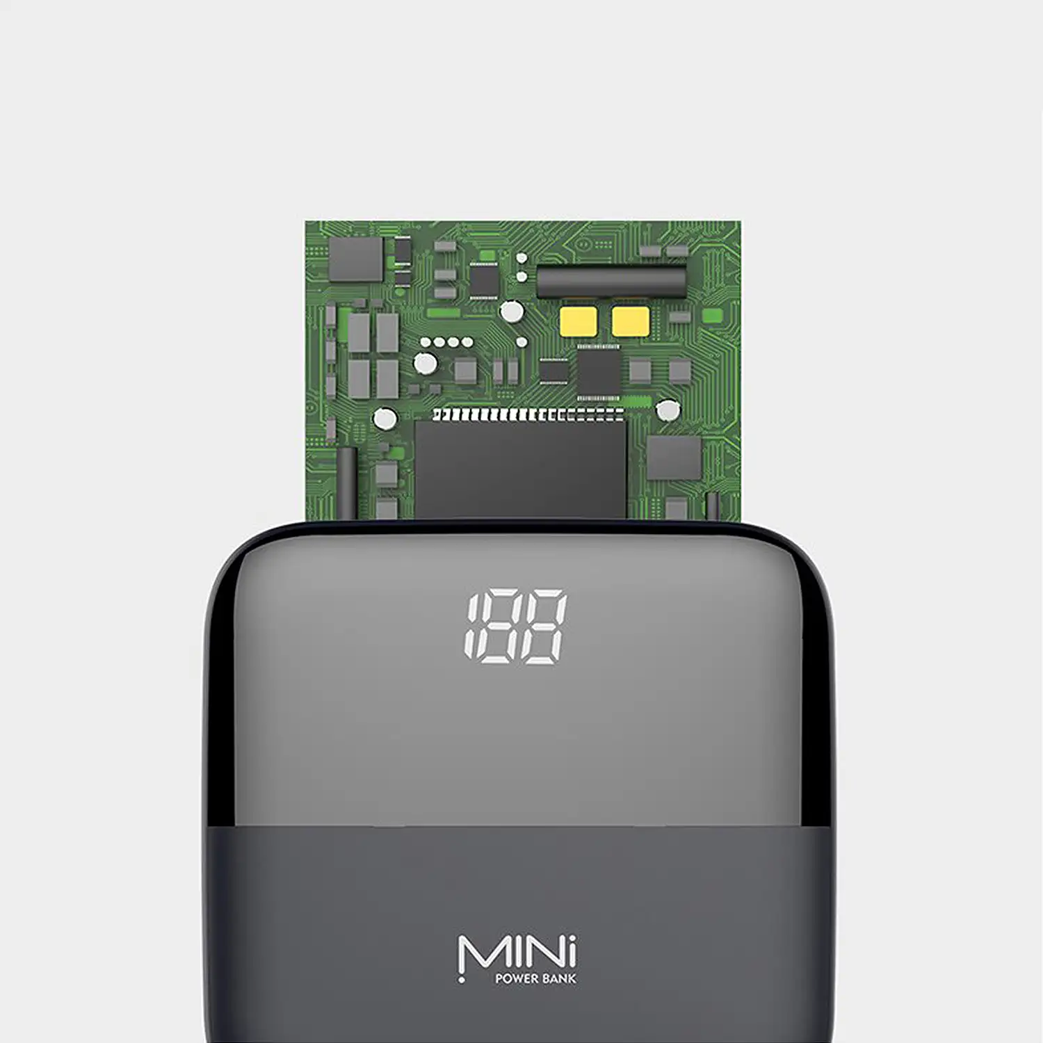 Mini batería externa portátil powerbank 10.000mAh. Conexiones USB x2, Lightning y USB-C.
