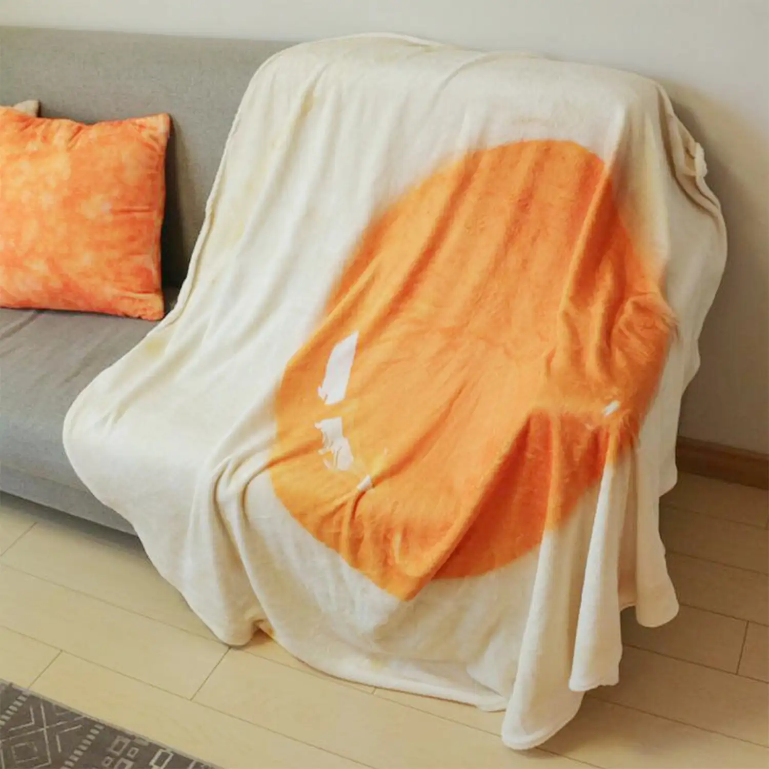 Manta cálida de franela, 180cm diseño Huevo Frito