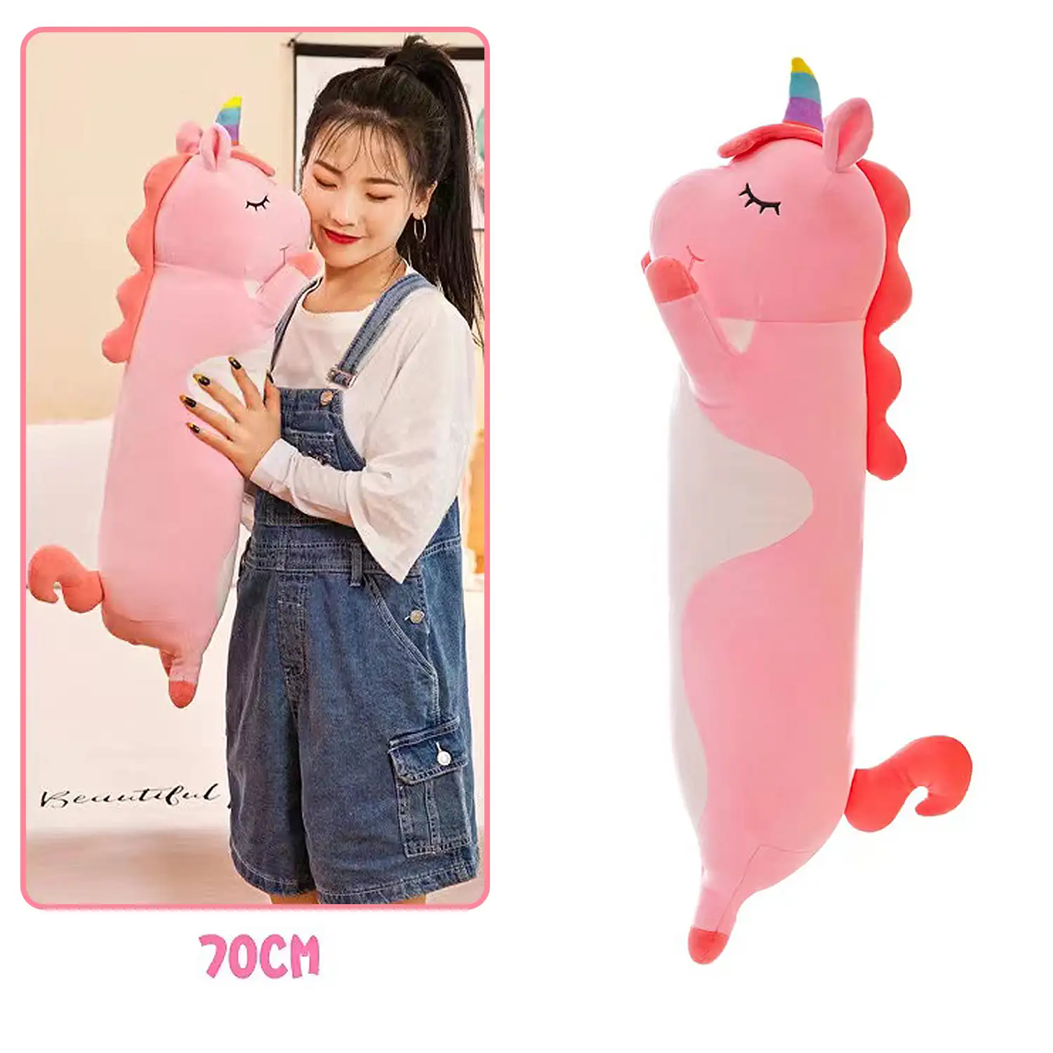 Almohada extrasuave y mullida diseño Unicornio 70cm.