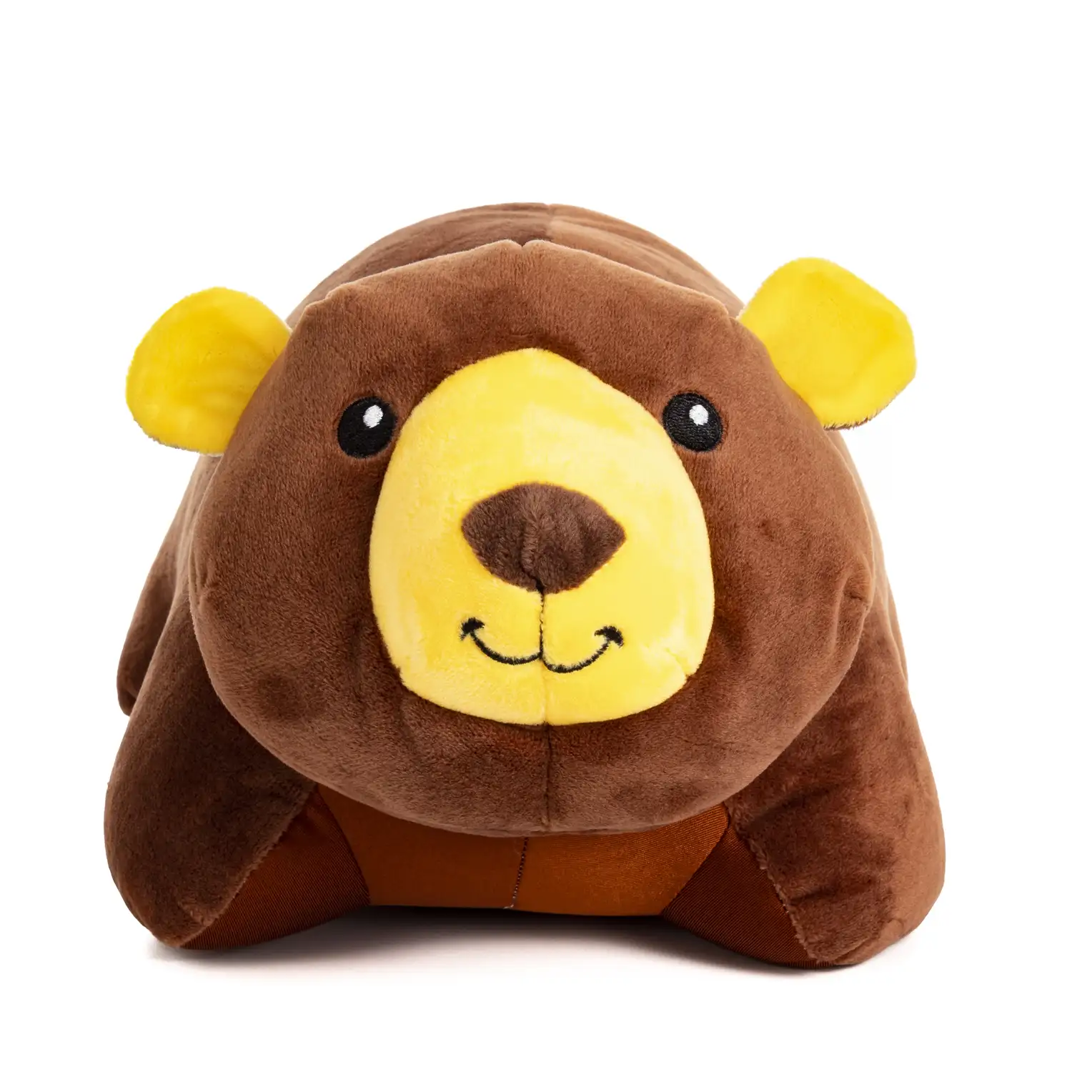 Oso de peluche convertible en almohada de viaje cojín cervical, 2 en 1.