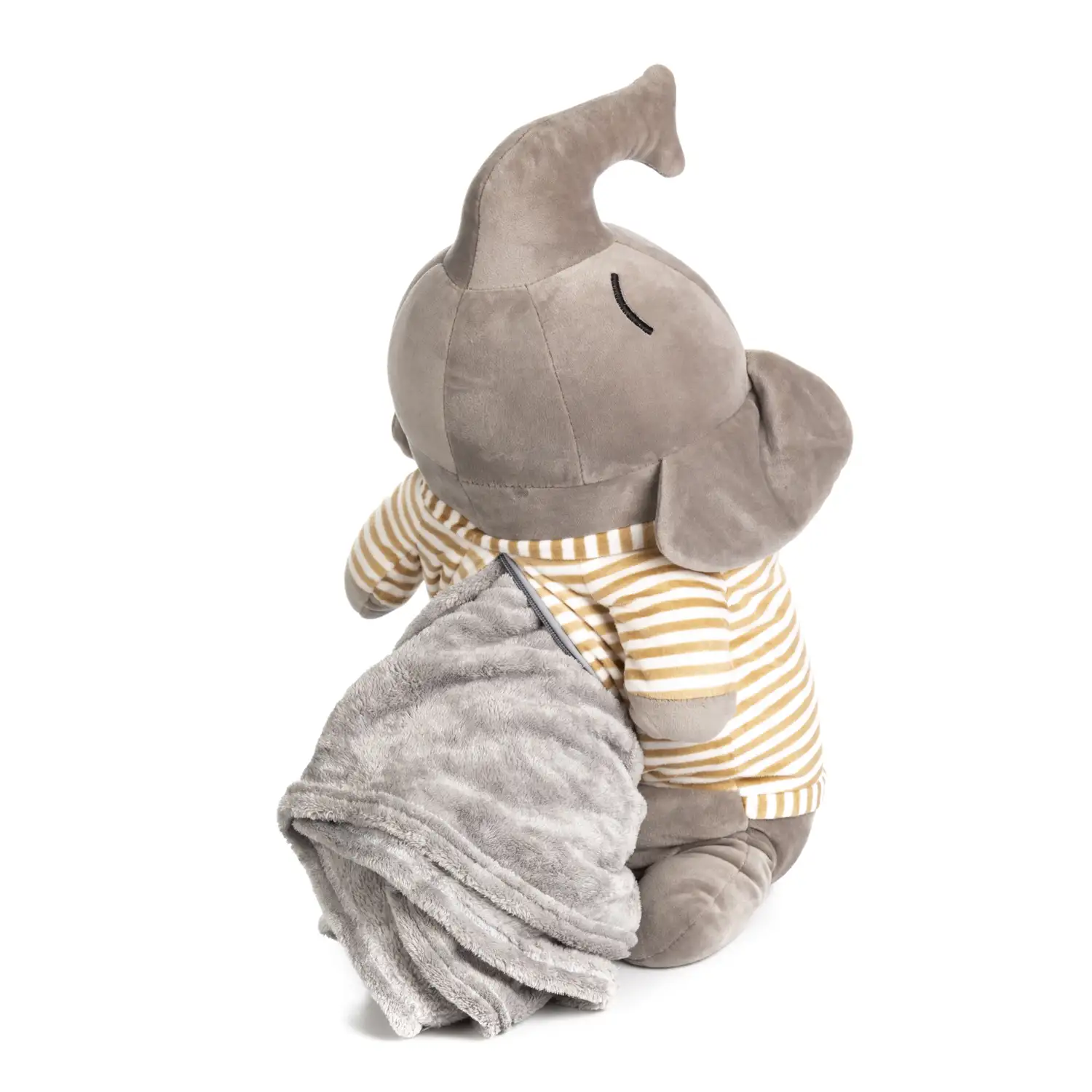 Elefante de peluche con manta de 160x110.