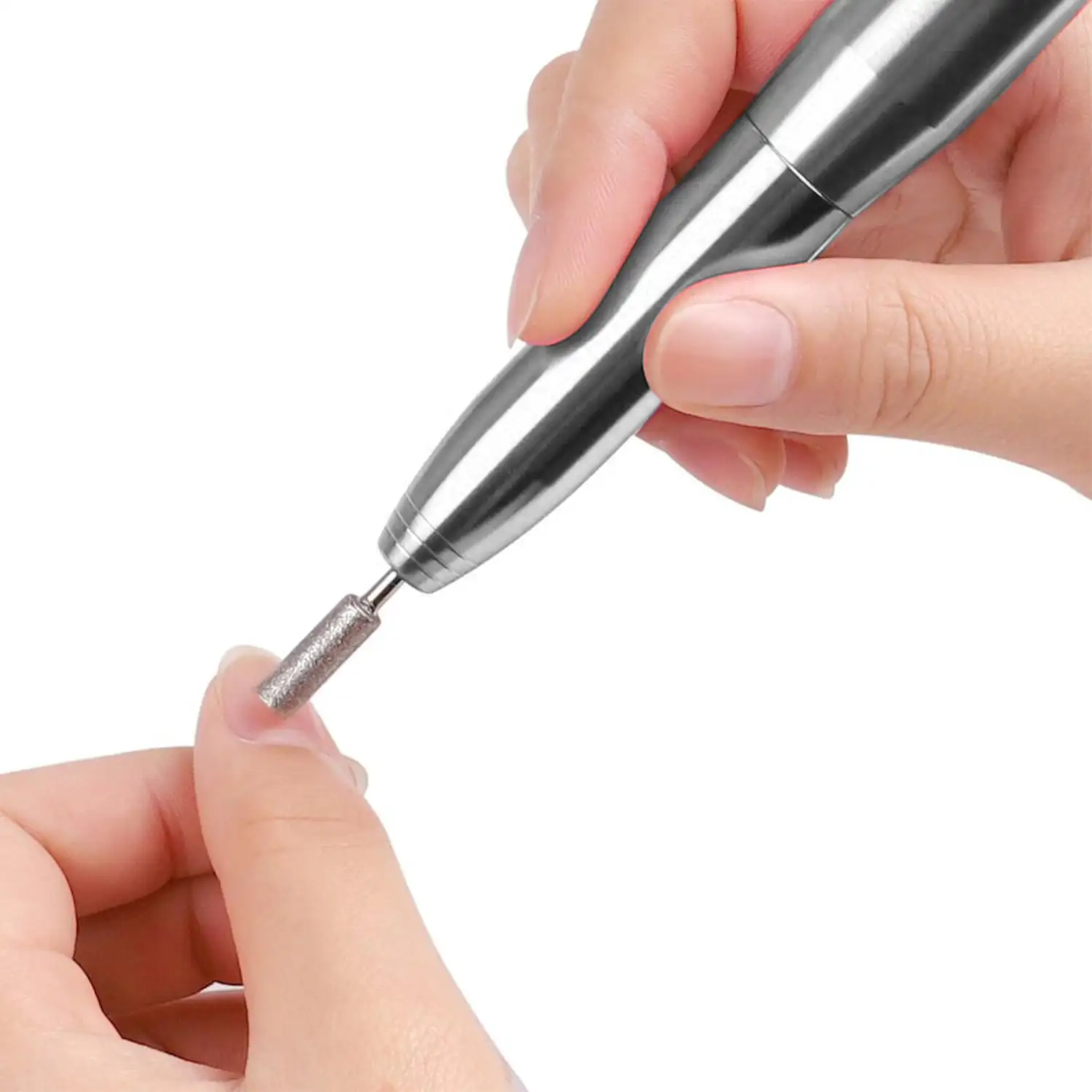 Pulidora de uñas de 12W, hasta 20.000rpm. Velocidad regulable. Incluye 6 cabezales de pulido y 6 limas.