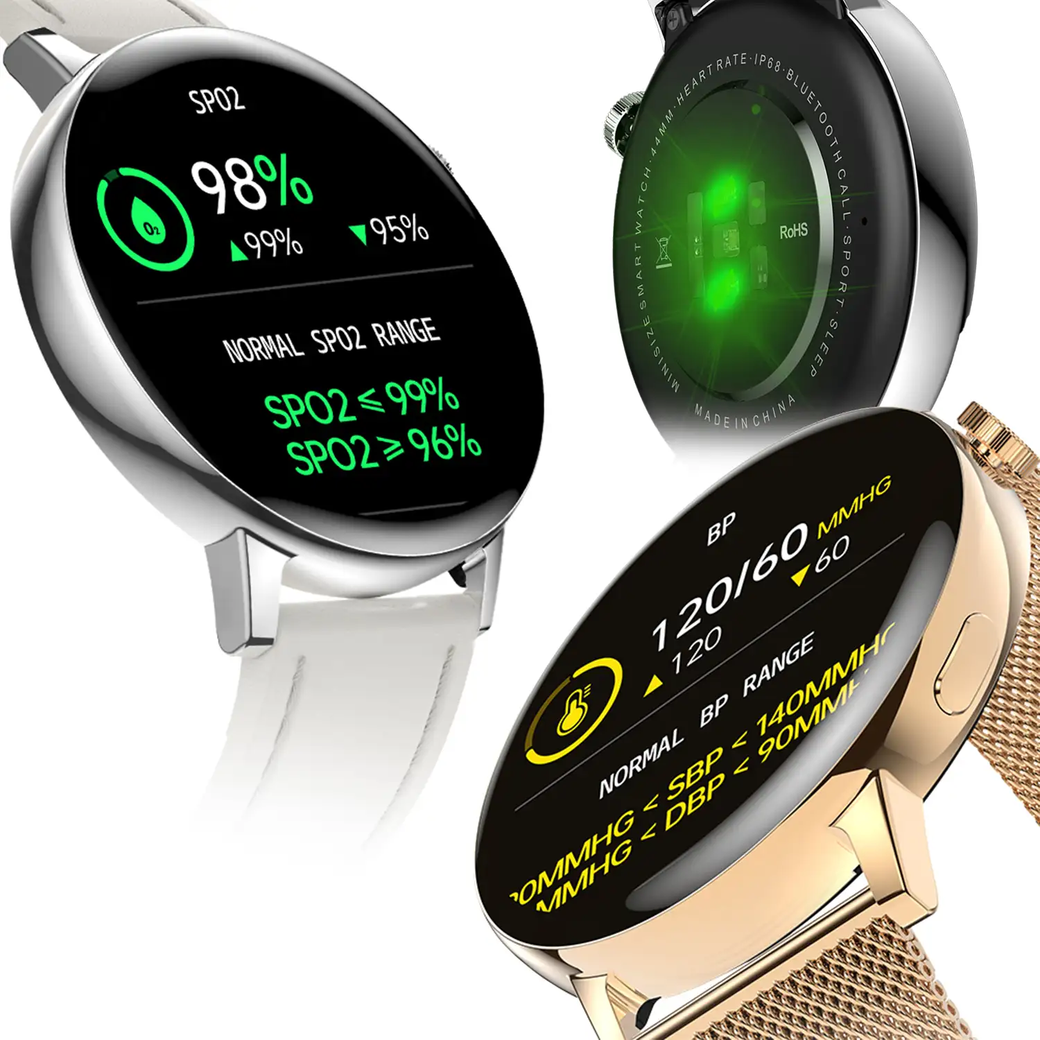 Smartwatch A03 con monitor cardiaco, O2 en sangre, juegos y modo multideportivo. Correa de cuero + correa de silicona.
