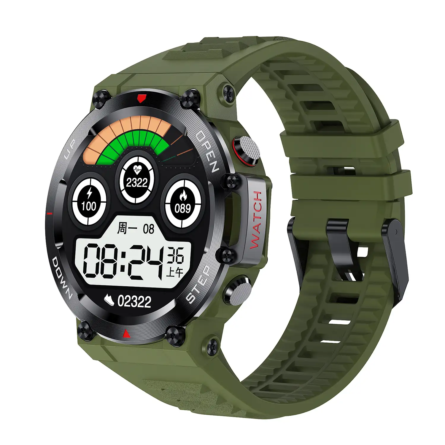 Smartwatch AK45 con monitor de tension y cardiaco informacion meteorologica y modos deportivos. Bateria de 400mAh