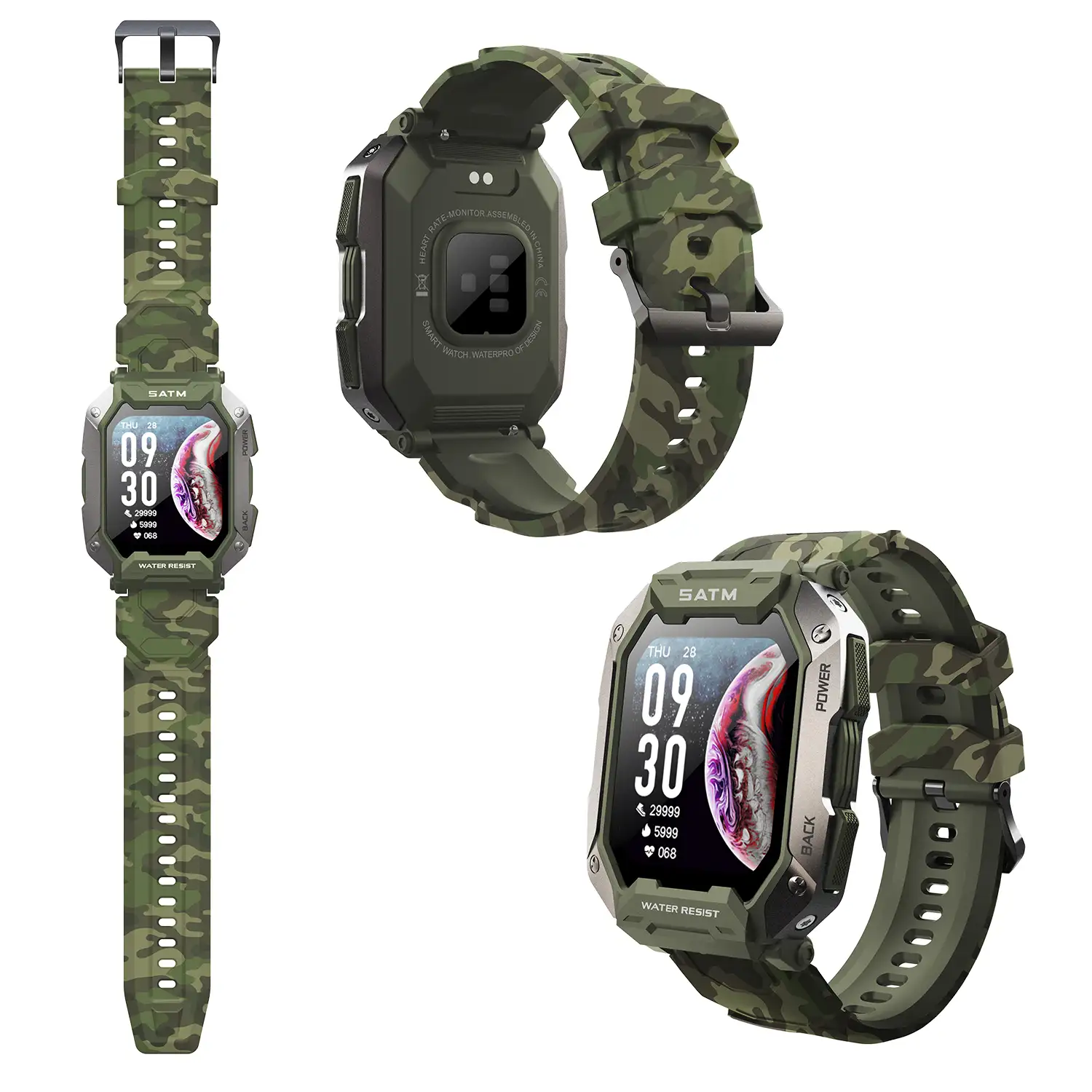 Smartwatch C20 sumergible, pantalla de 1,7 pulgadas y 24 modos deportivos. Monitor cardiaco y de O2.