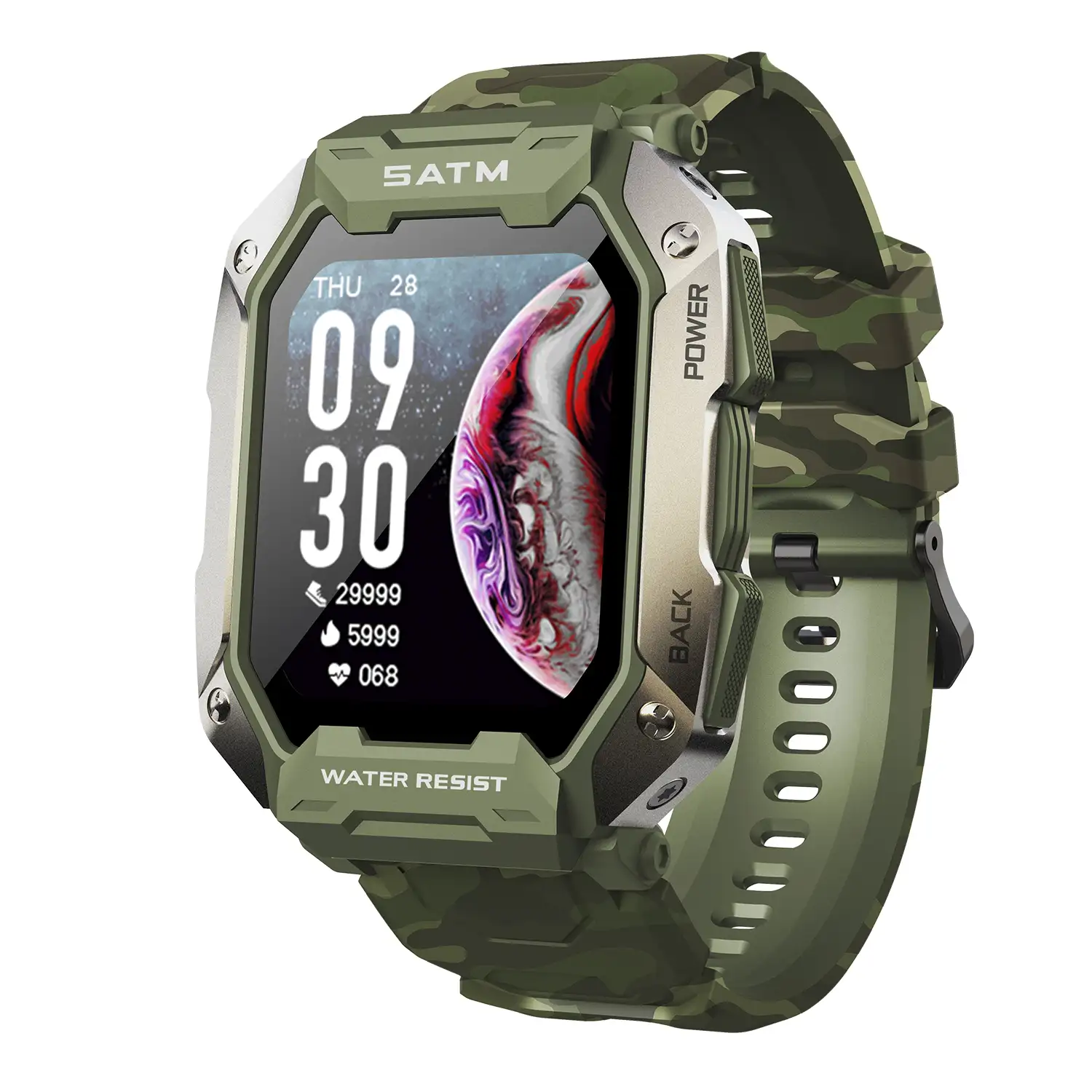 Smartwatch C20 sumergible, pantalla de 1,7 pulgadas y 24 modos deportivos. Monitor cardiaco y de O2.