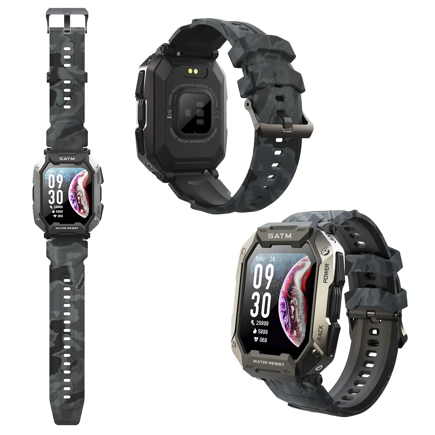 Smartwatch C20 sumergible, pantalla de 1,7 pulgadas y 24 modos deportivos. Monitor cardiaco y de O2.