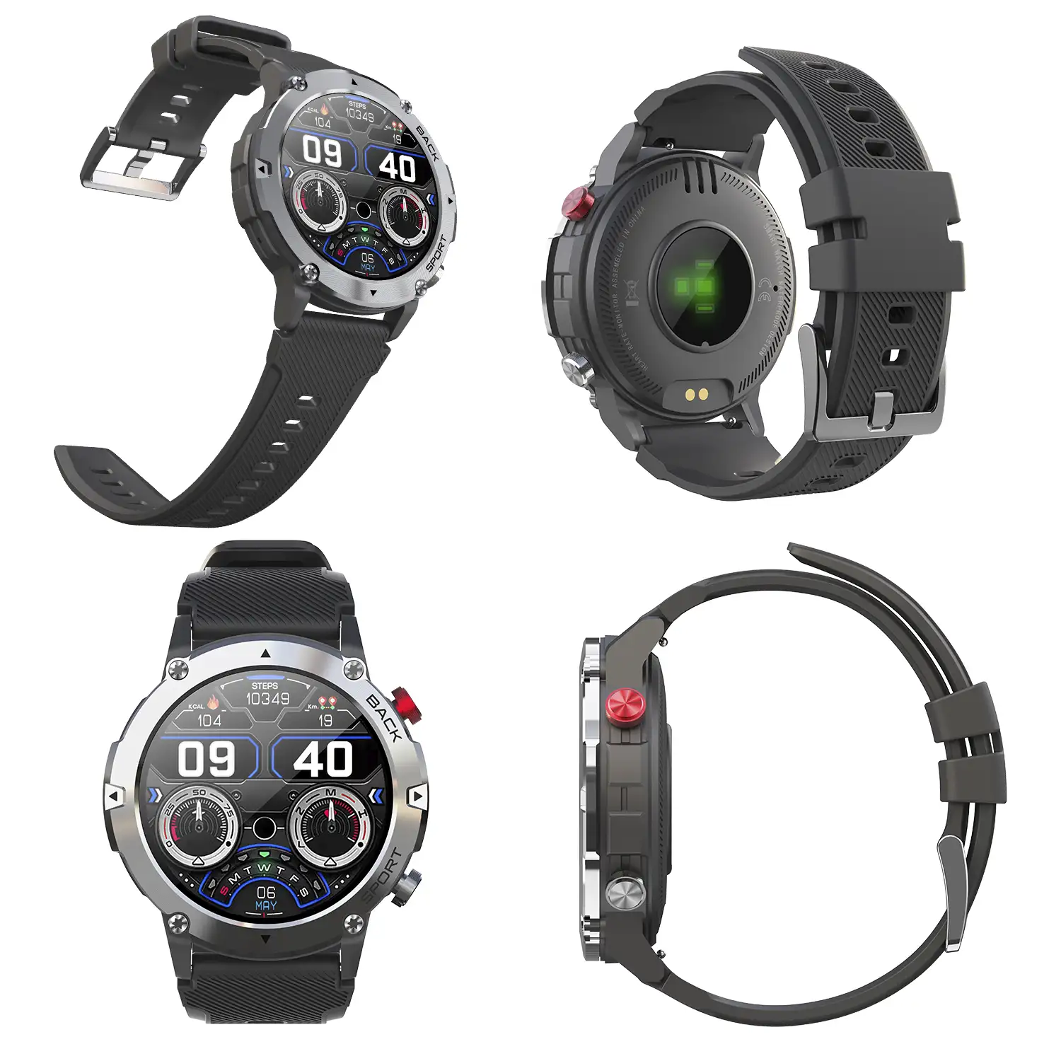 Smartwatch C21 con función de pantalla dividida, 19 modos deportivos. Monitor cardiaco y de O2.