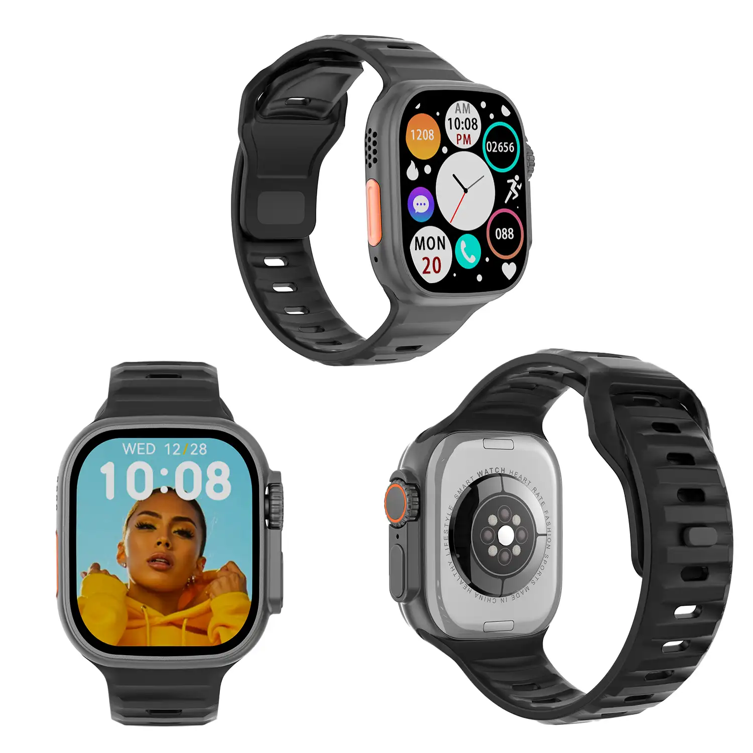 Smartwatch TRAIL DAM8 con pantalla de 2 pulgadas HR y función Always-On. Widgets personalizables.