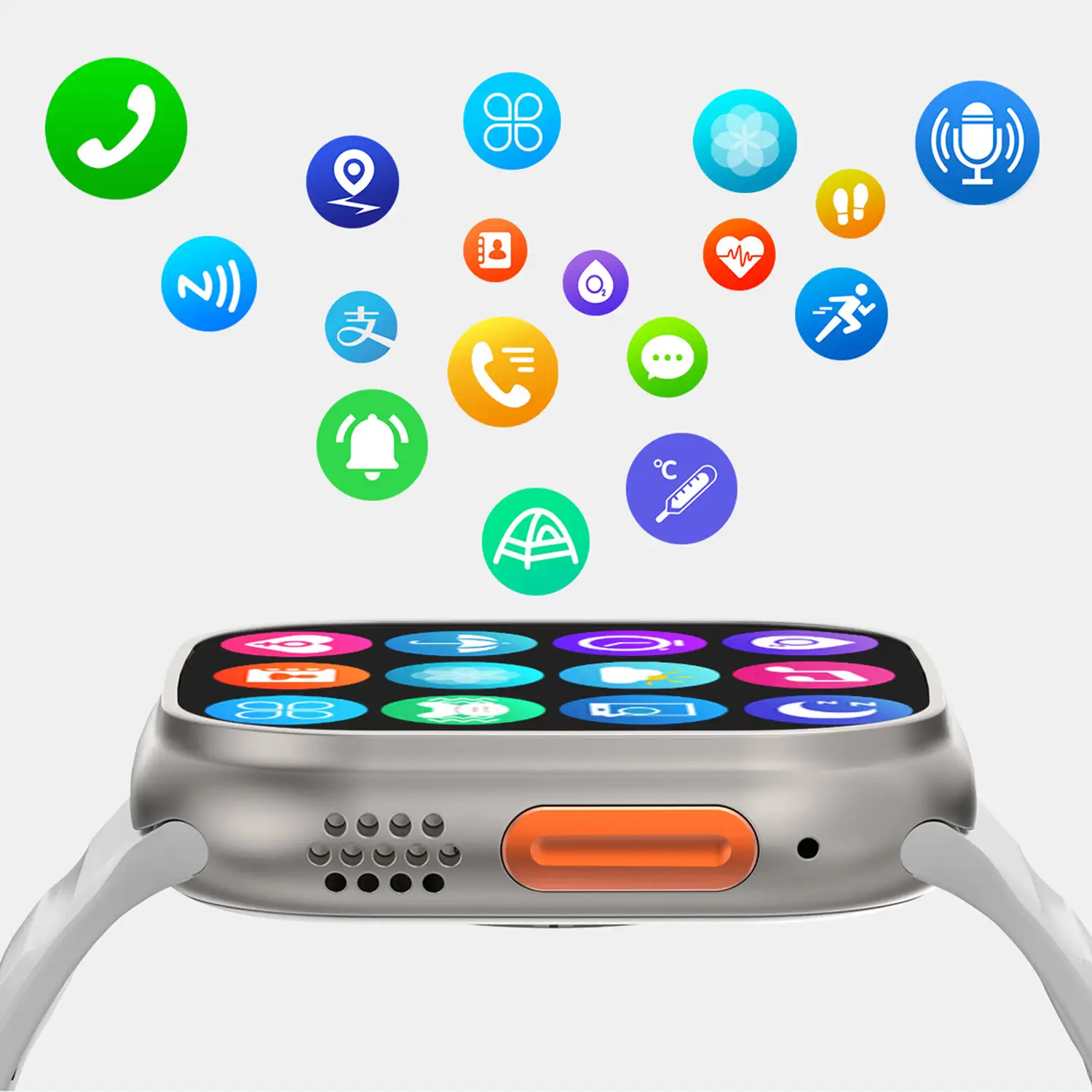 Smartwatch TRAIL DAM8 con pantalla de 2 pulgadas HR y función Always-On. Widgets personalizables.