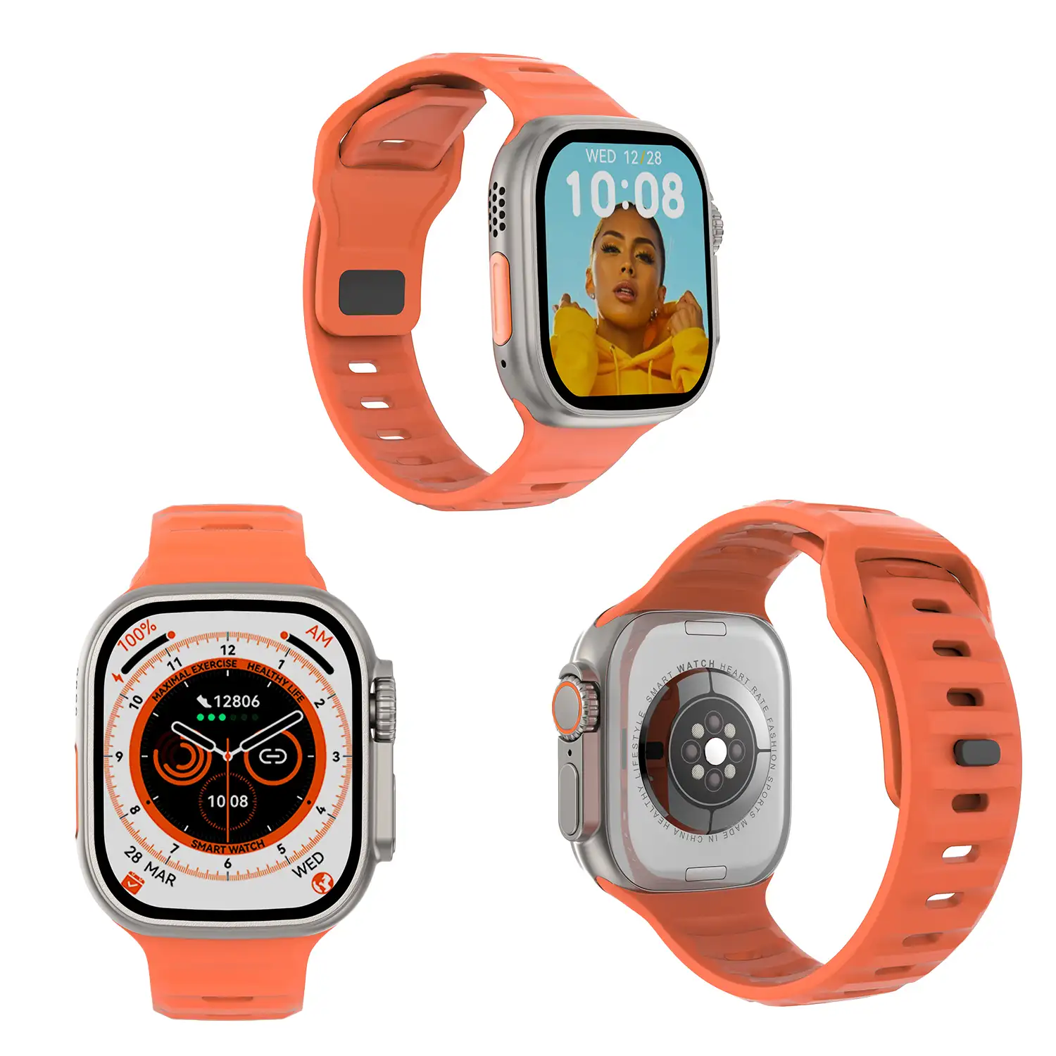 Smartwatch TRAIL DAM8 con pantalla de 2 pulgadas HR y función Always-On. Widgets personalizables.