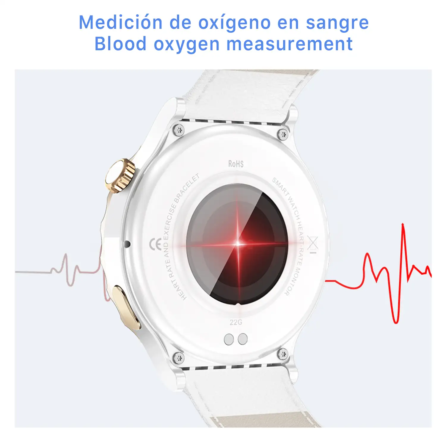 Smartwatch E23 con monitor de tensión y O2 en sangre. 15 modos deportivos, NFC.