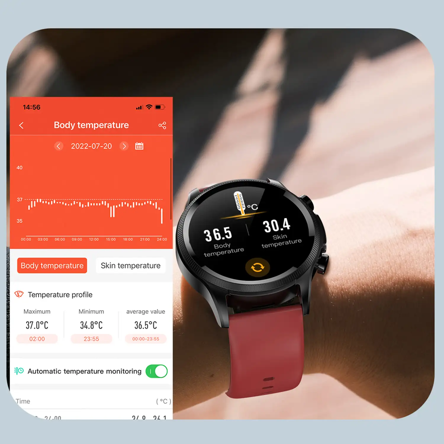 Smartwatch E400 con detección de glucosa en sangre, monitor de tensión y O2. ECG con medición en pecho.