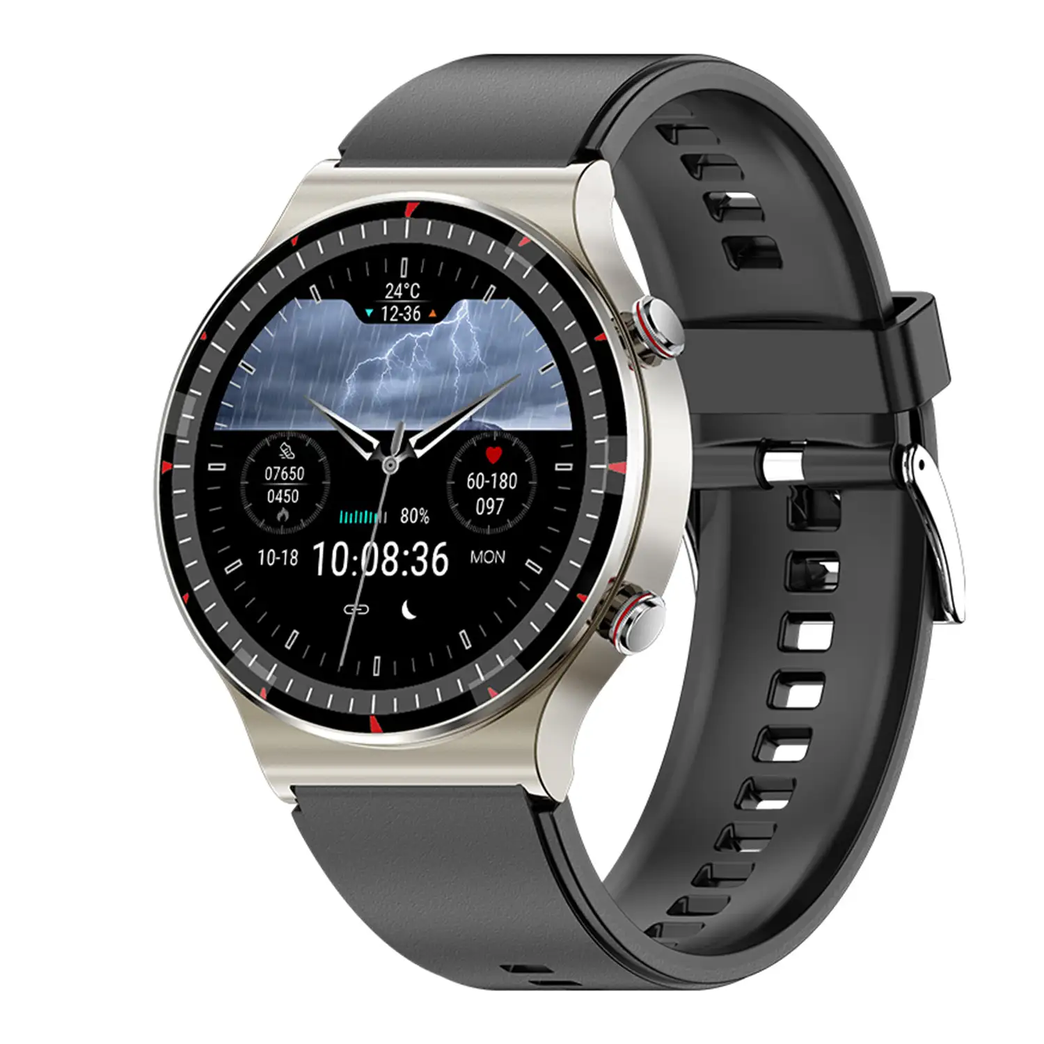 Smartwatch G08 con ECG de grado médico. Monitor de O2 en sangre, apnea del sueño. 10 modos deportivos.
