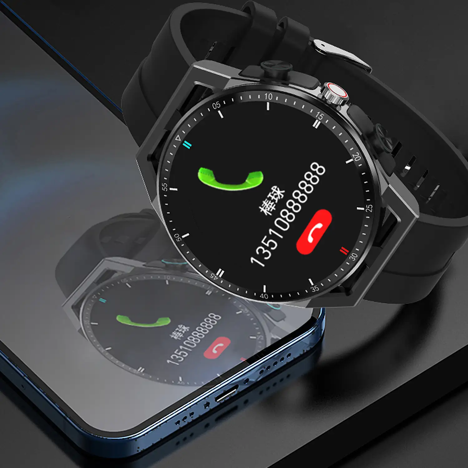 Smartwatch T20 con auriculares TWS integrados. Monitor de tensión y O2 en sangre. Notificaciones de Apps.