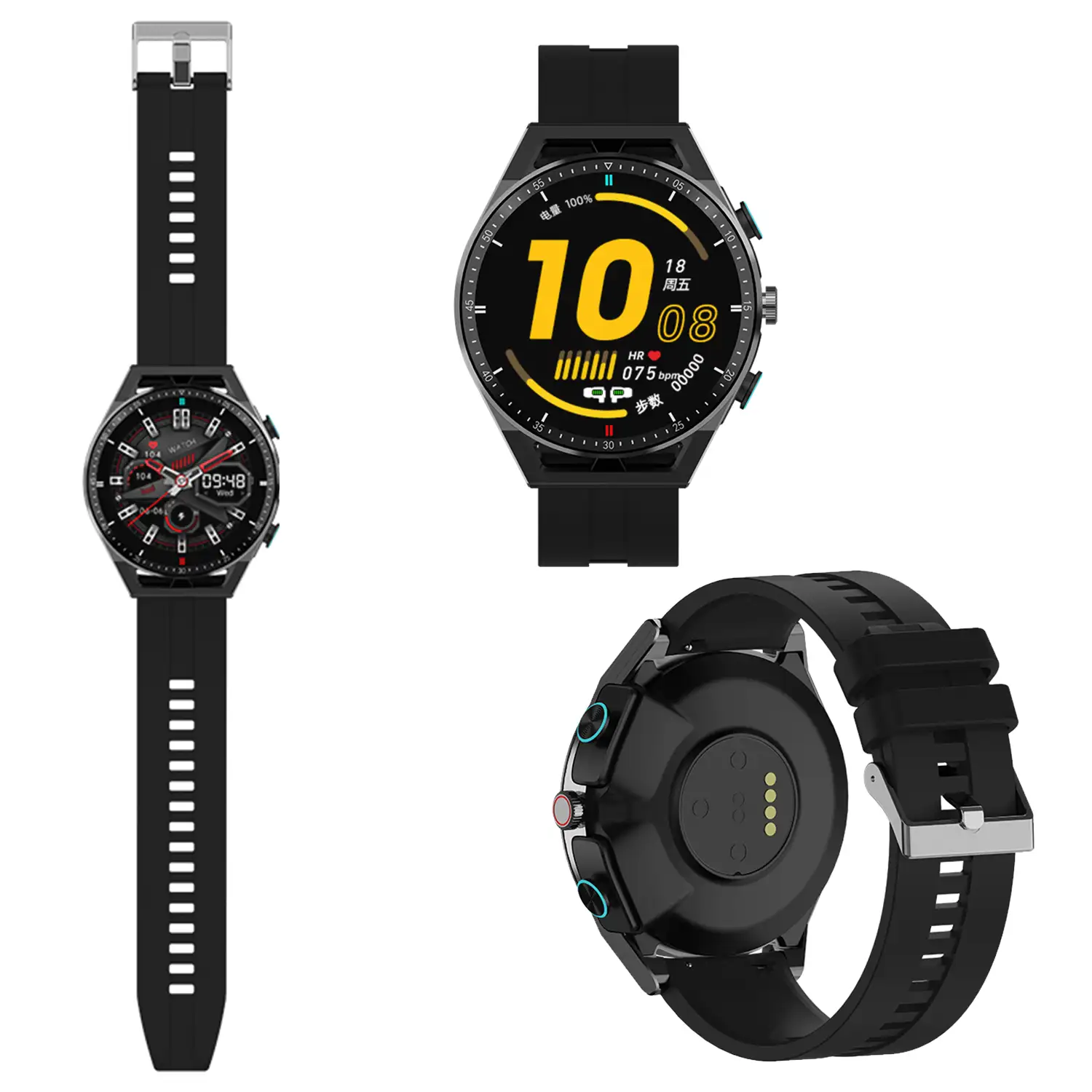 Smartwatch T20 con auriculares TWS integrados. Monitor de tensión y O2 en sangre. Notificaciones de Apps.