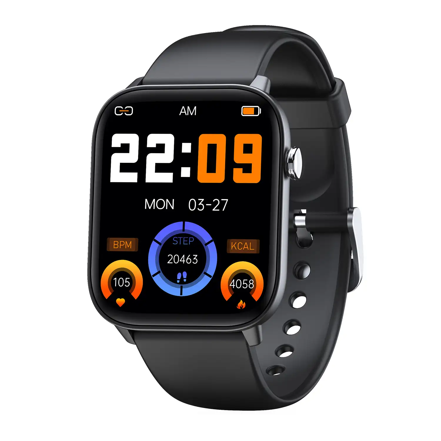 Smartwatch DM19 con pantalla de 1,8, monitor de tensión y O2. Varios modos deportivos, notificaciones de apps.