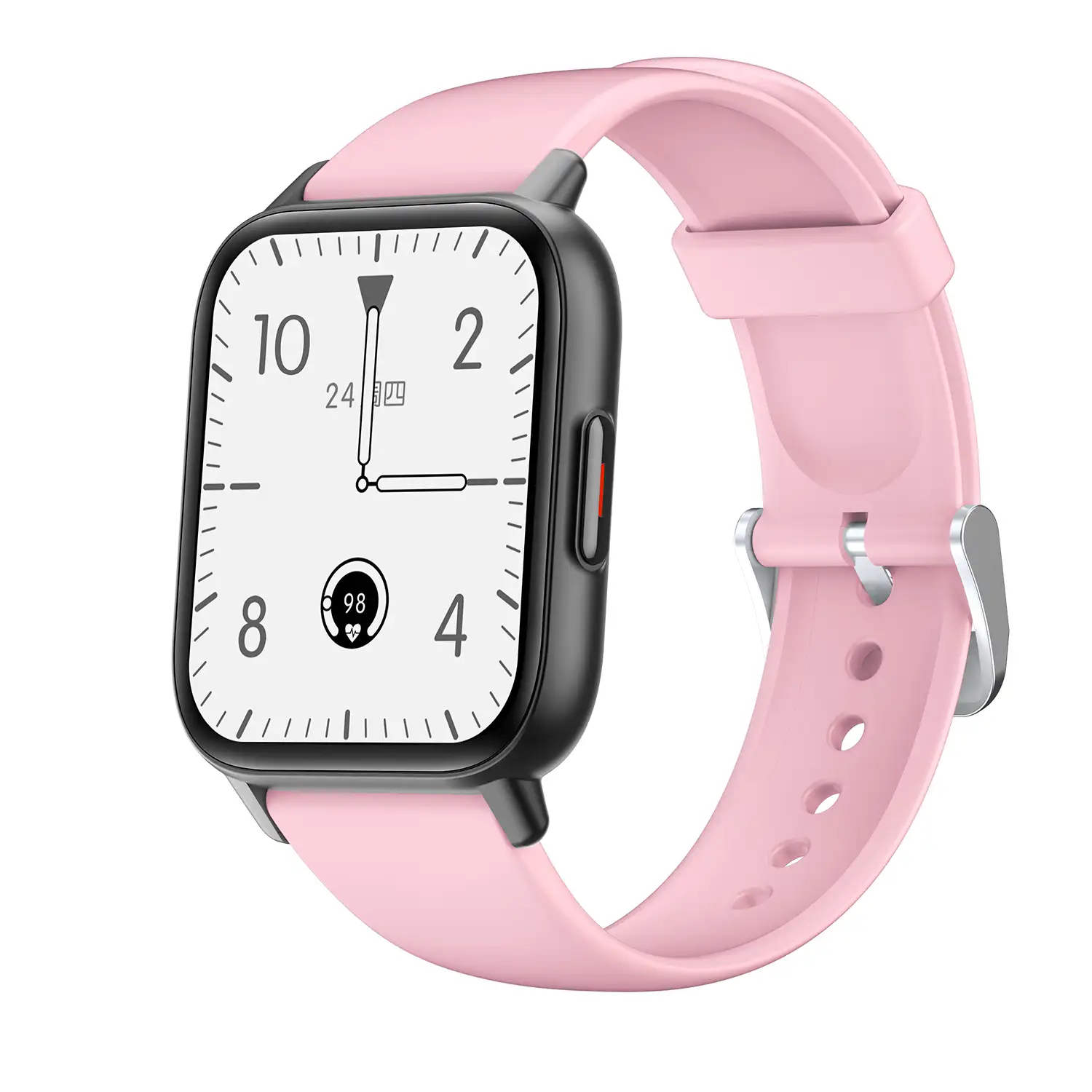 Smartwatch QS16 con termómetro corporal, monitor de tensión y O2. 24 modos deportivos, notificaciones de apps.