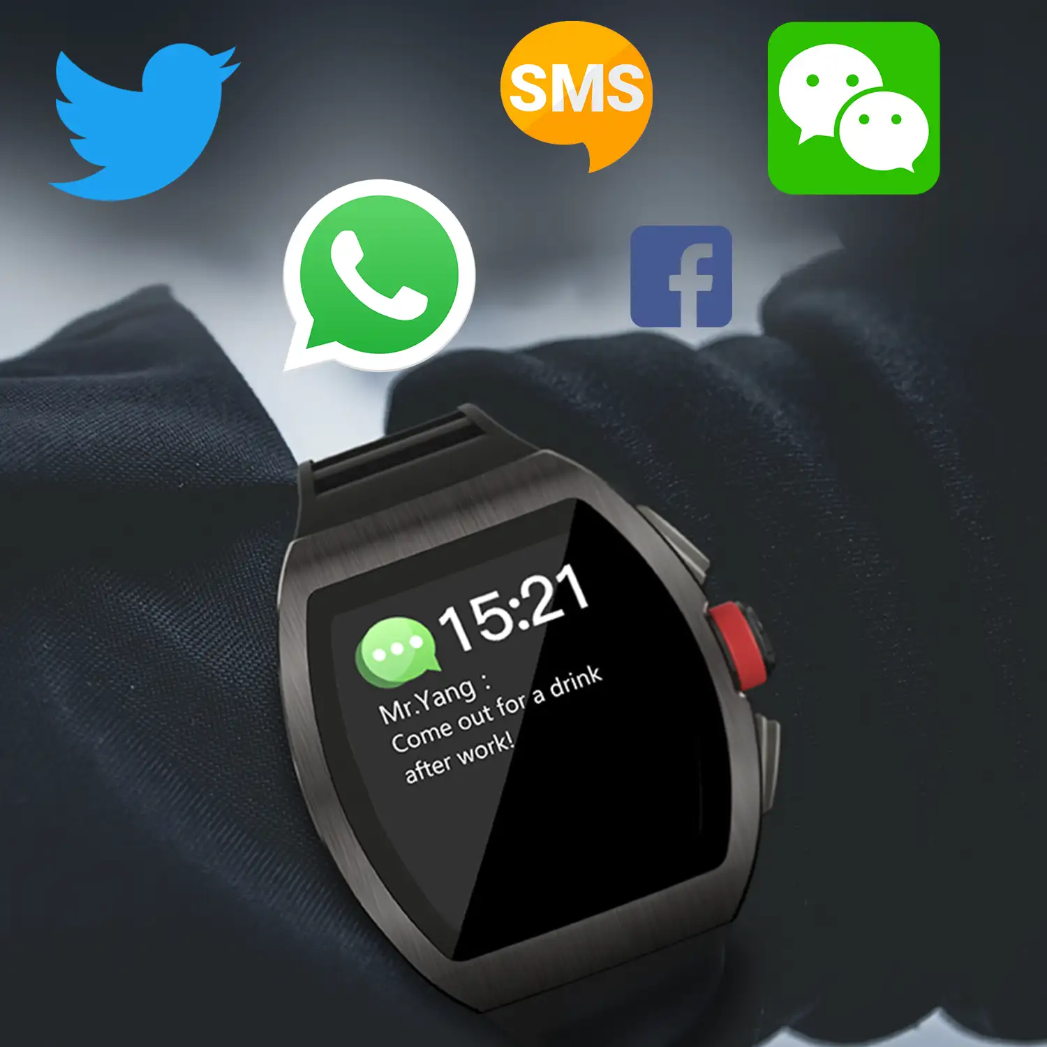 Smartwatch M2 con monitor de tensión, cardíaco, 10 modos multideportivos. Notificaciones de Apps.